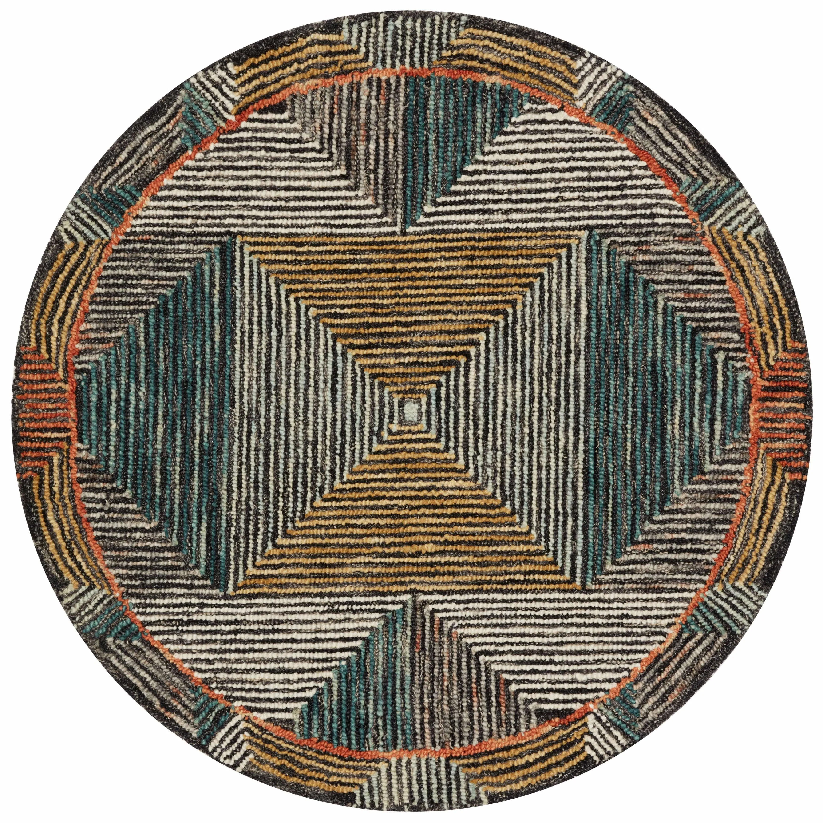 Alexander Home Kaleidoscope Geometric Hand-Hooked Wool Rug