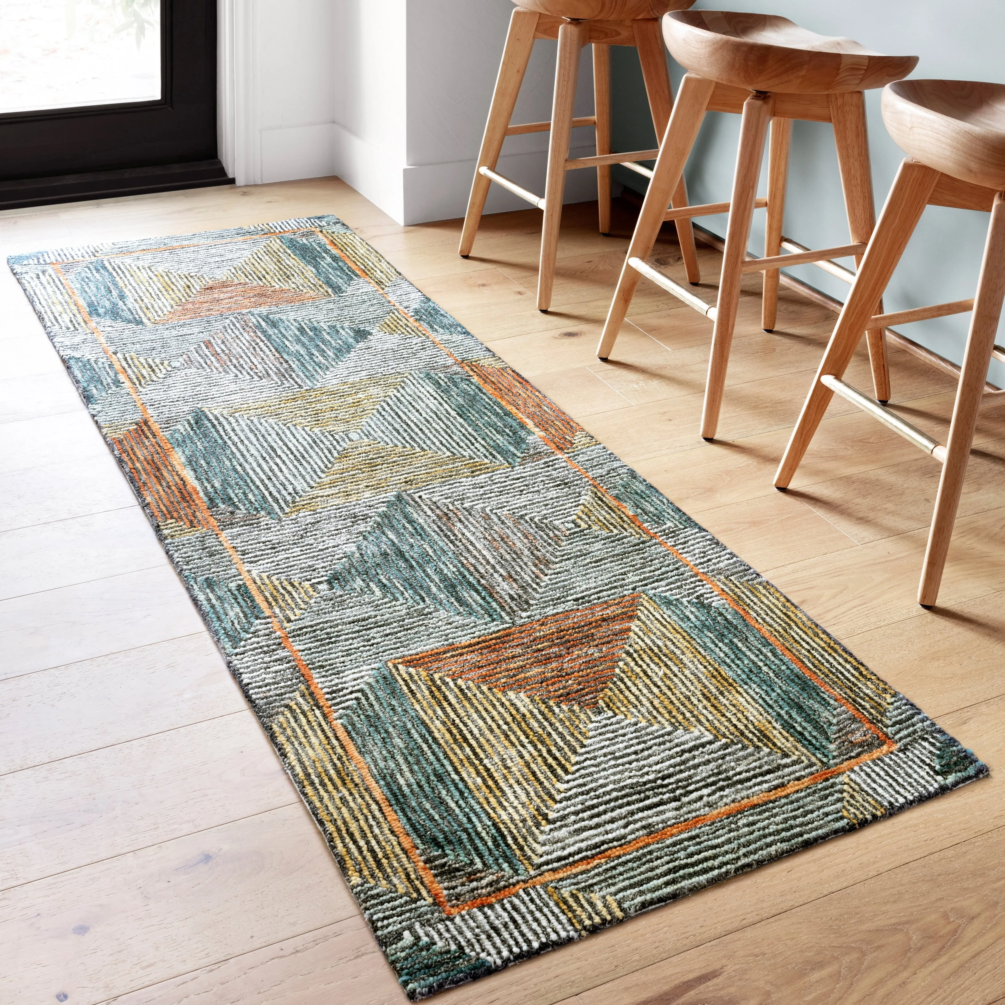 Alexander Home Kaleidoscope Geometric Hand-Hooked Wool Rug