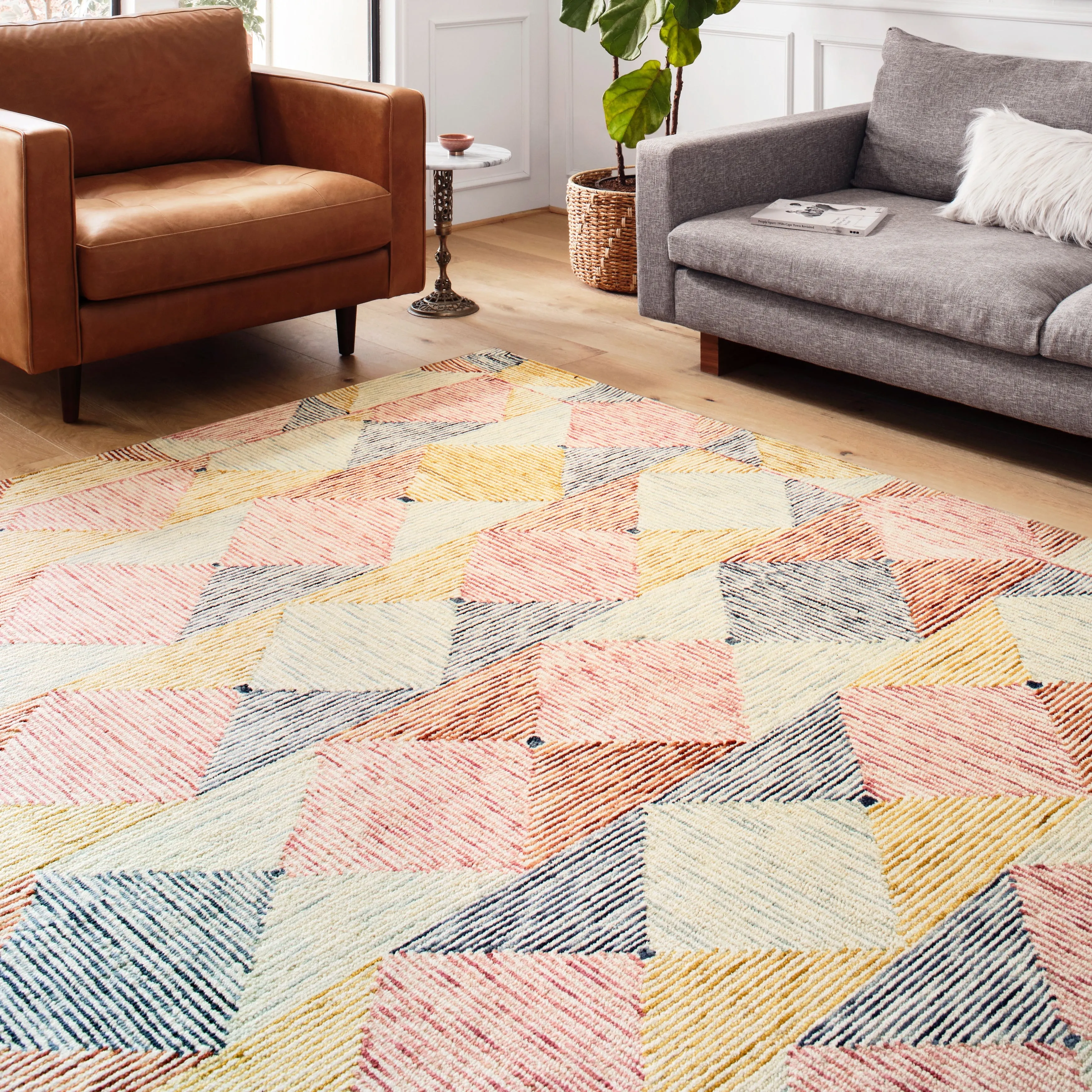 Alexander Home Kaleidoscope Geometric Hand-Hooked Wool Rug