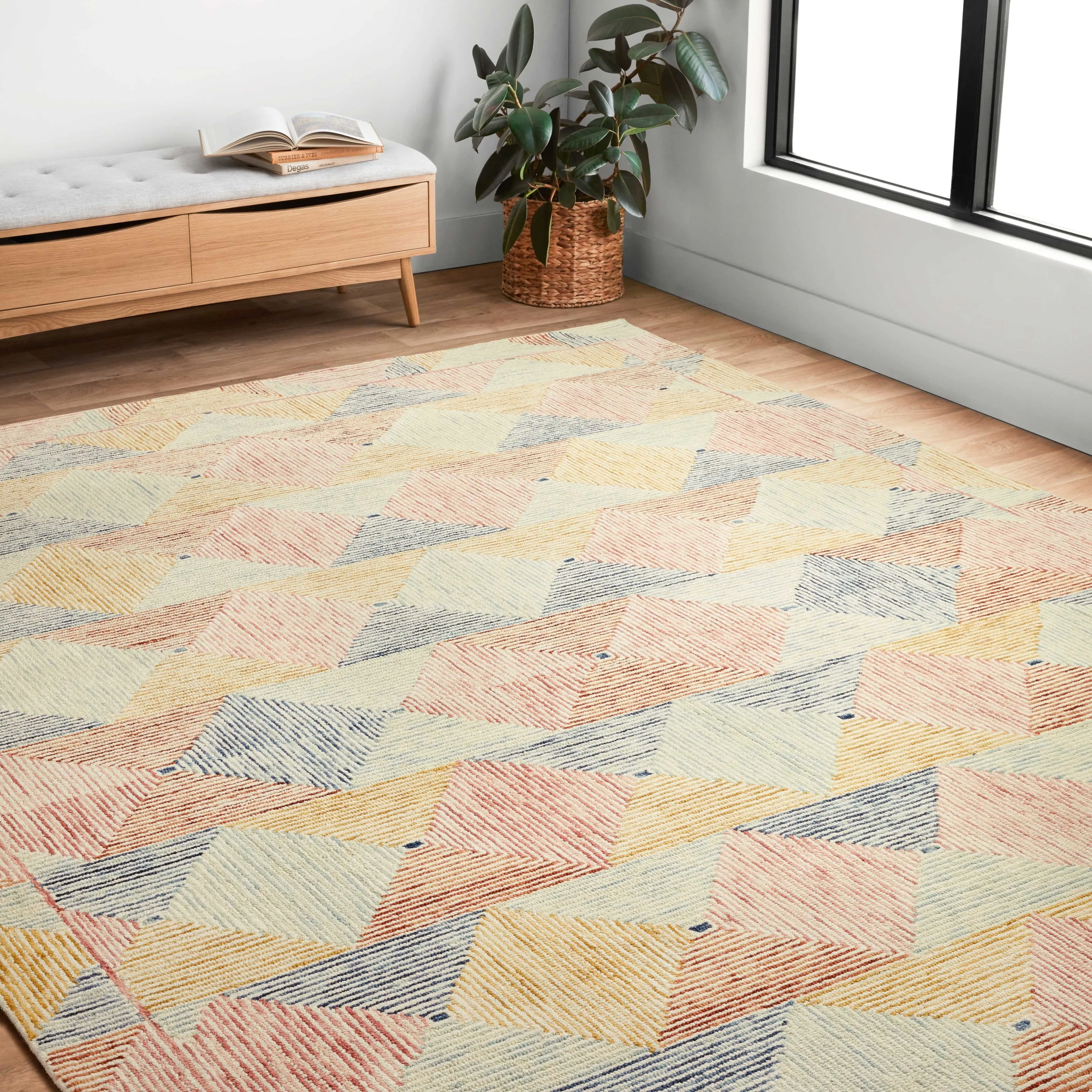 Alexander Home Kaleidoscope Geometric Hand-Hooked Wool Rug