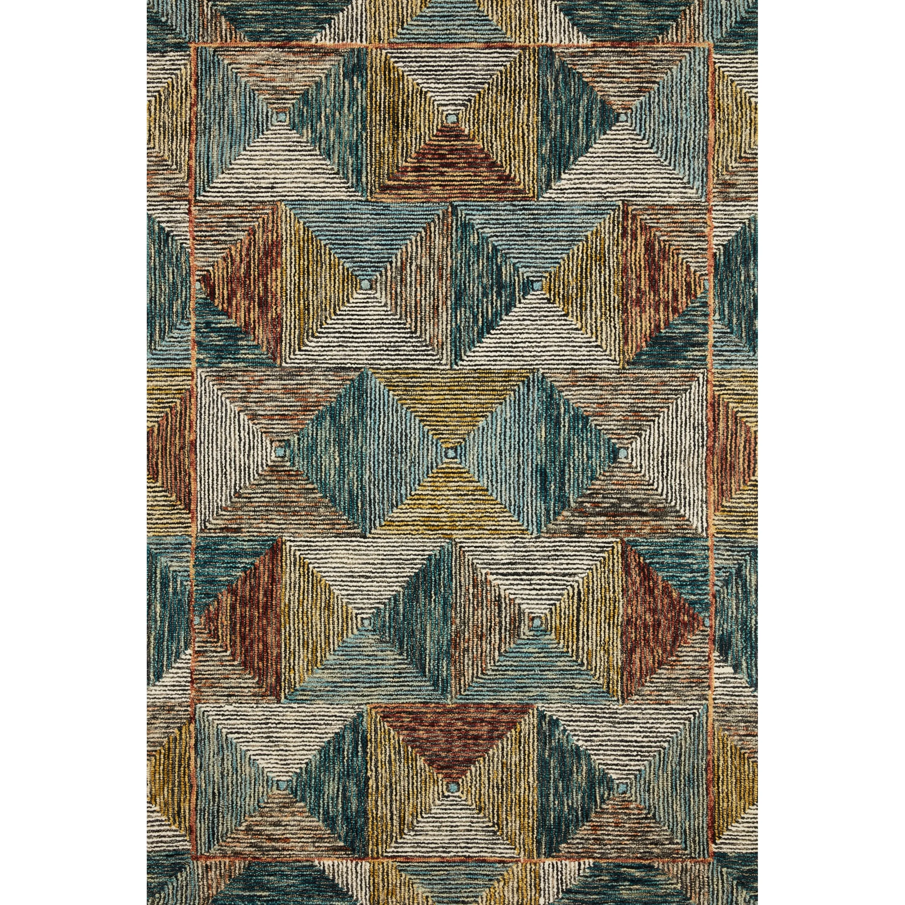 Alexander Home Kaleidoscope Geometric Hand-Hooked Wool Rug