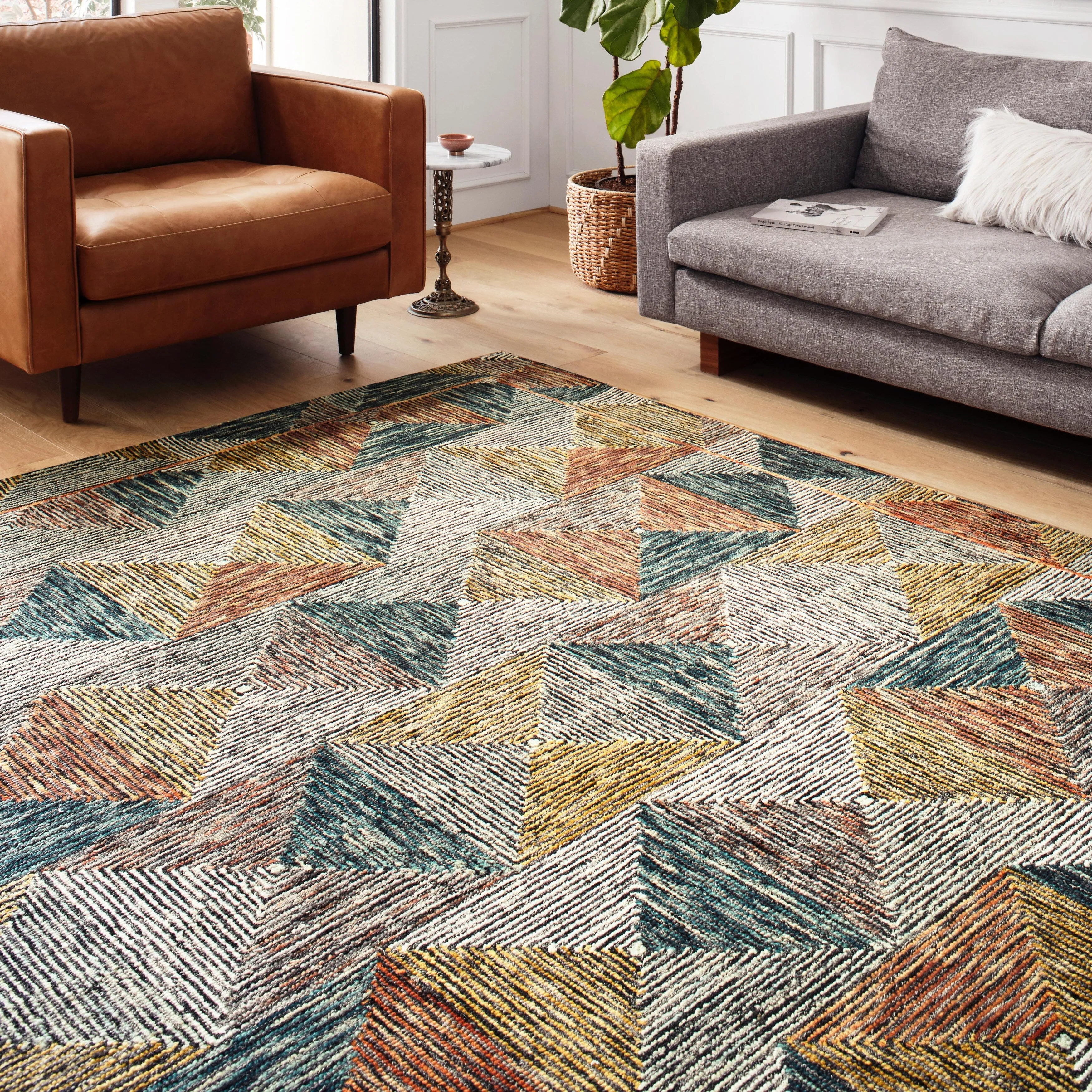 Alexander Home Kaleidoscope Geometric Hand-Hooked Wool Rug