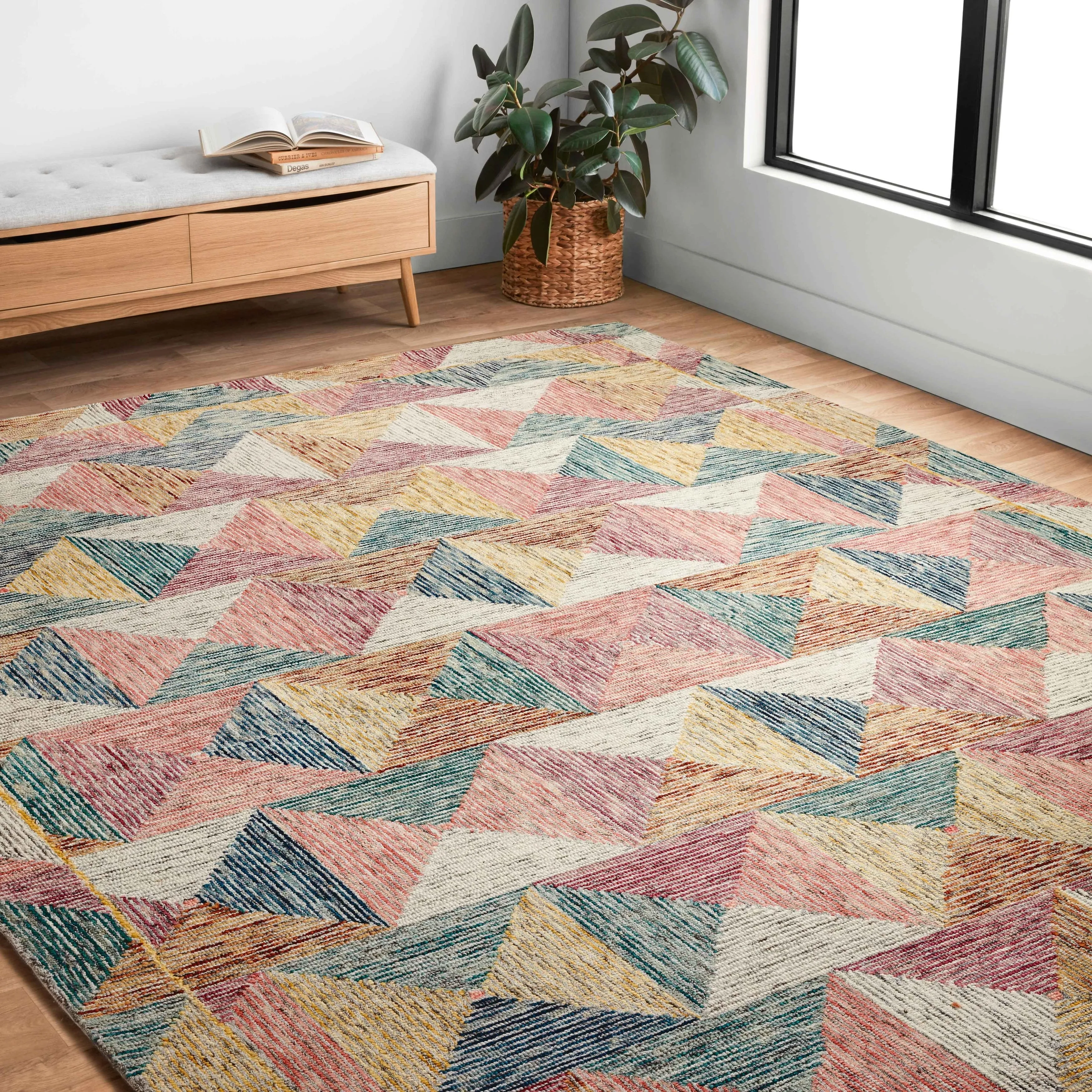 Alexander Home Kaleidoscope Geometric Hand-Hooked Wool Rug