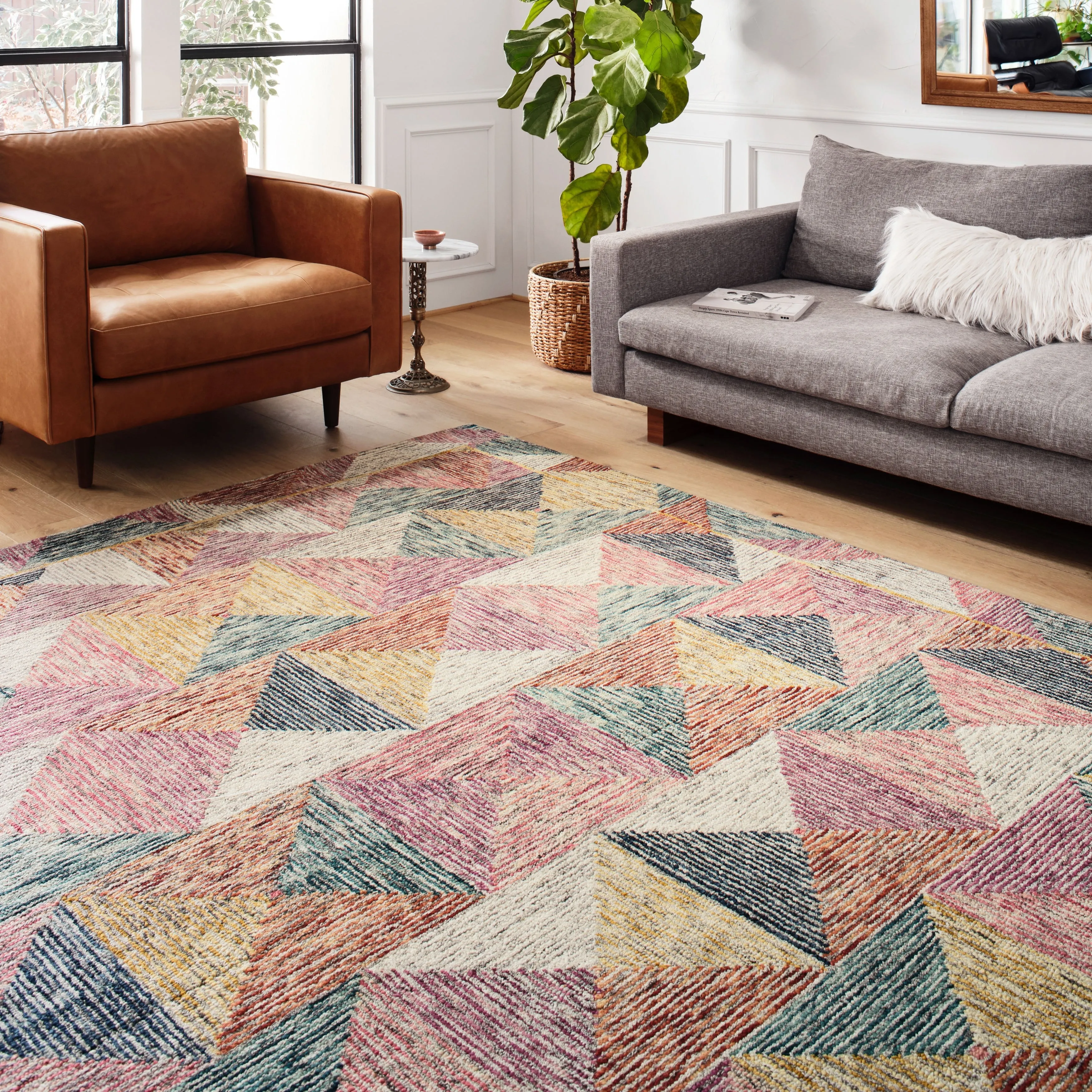 Alexander Home Kaleidoscope Geometric Hand-Hooked Wool Rug