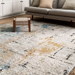 Alexander Home Keara Brushstroke Abstract Distressed Contemporary Rug
