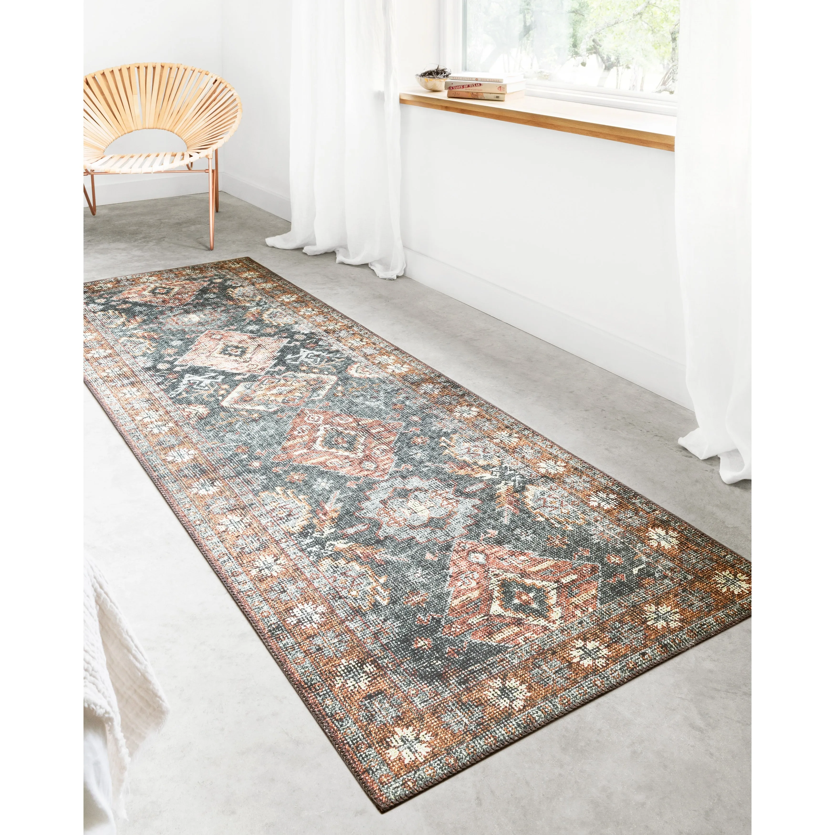 Alexander Home Leanne Traditional Distressed Printed Area Rug