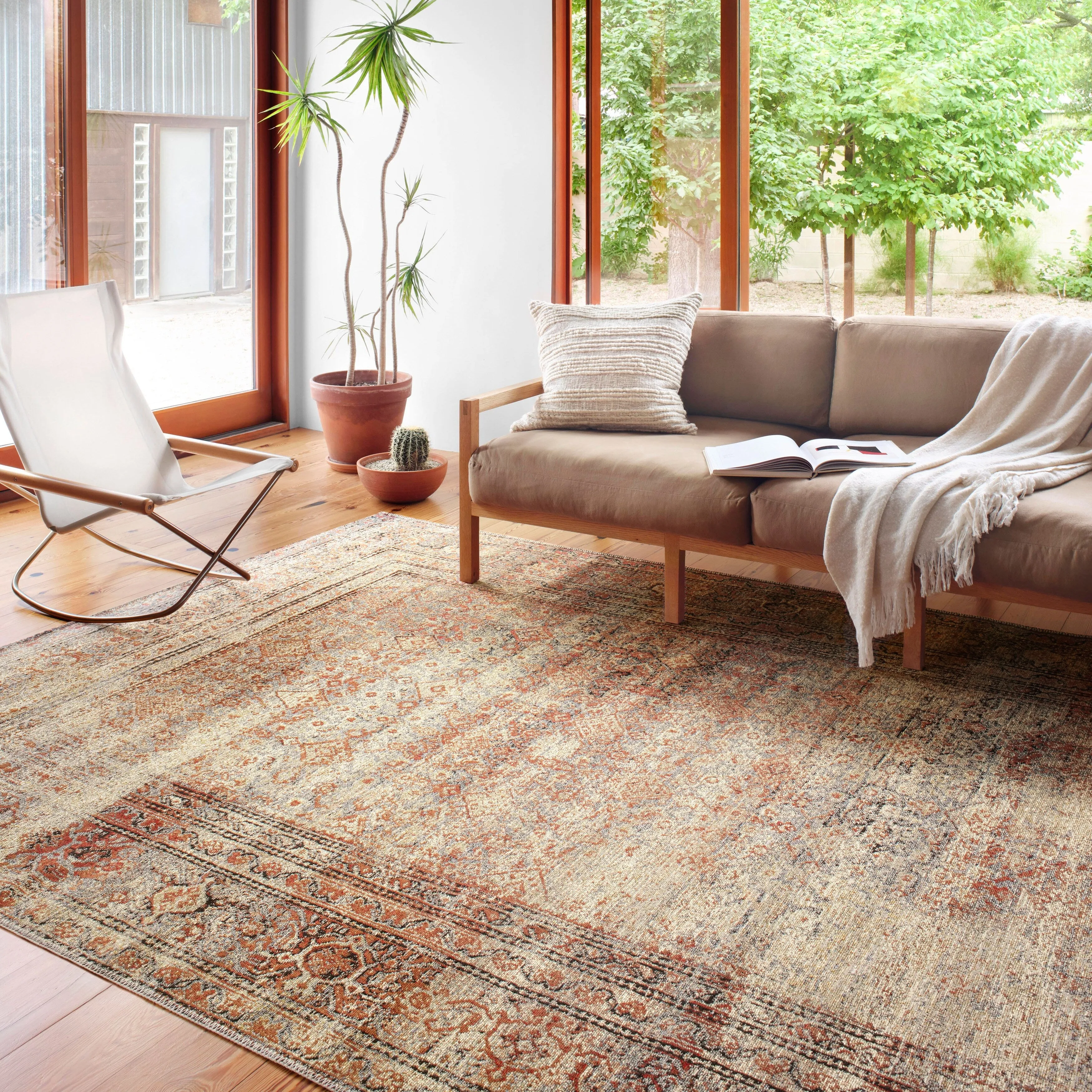 Alexander Home Luciano Distressed Brick Oriental Indoor/ Outdoor Rug