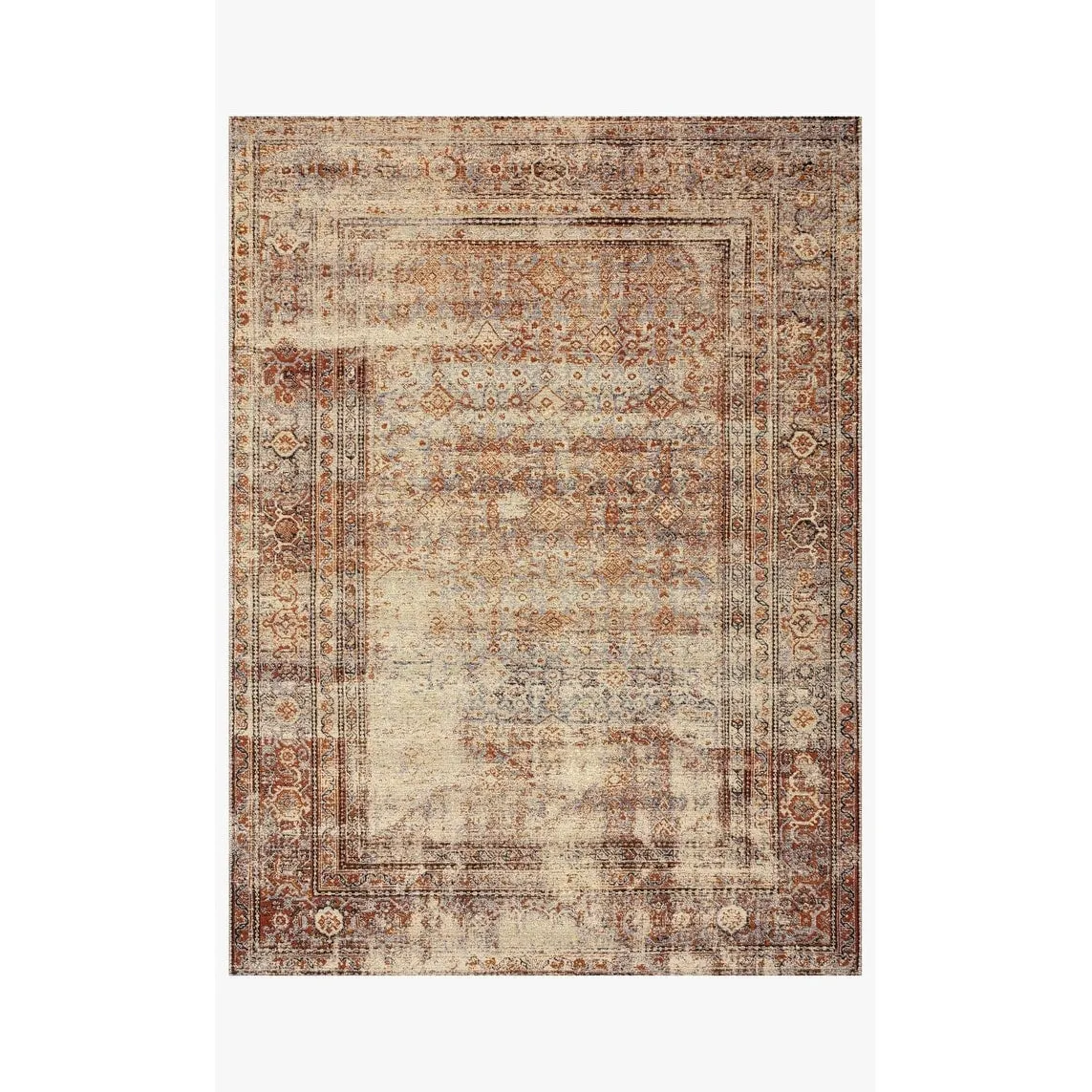 Alexander Home Luciano Distressed Brick Oriental Indoor/ Outdoor Rug