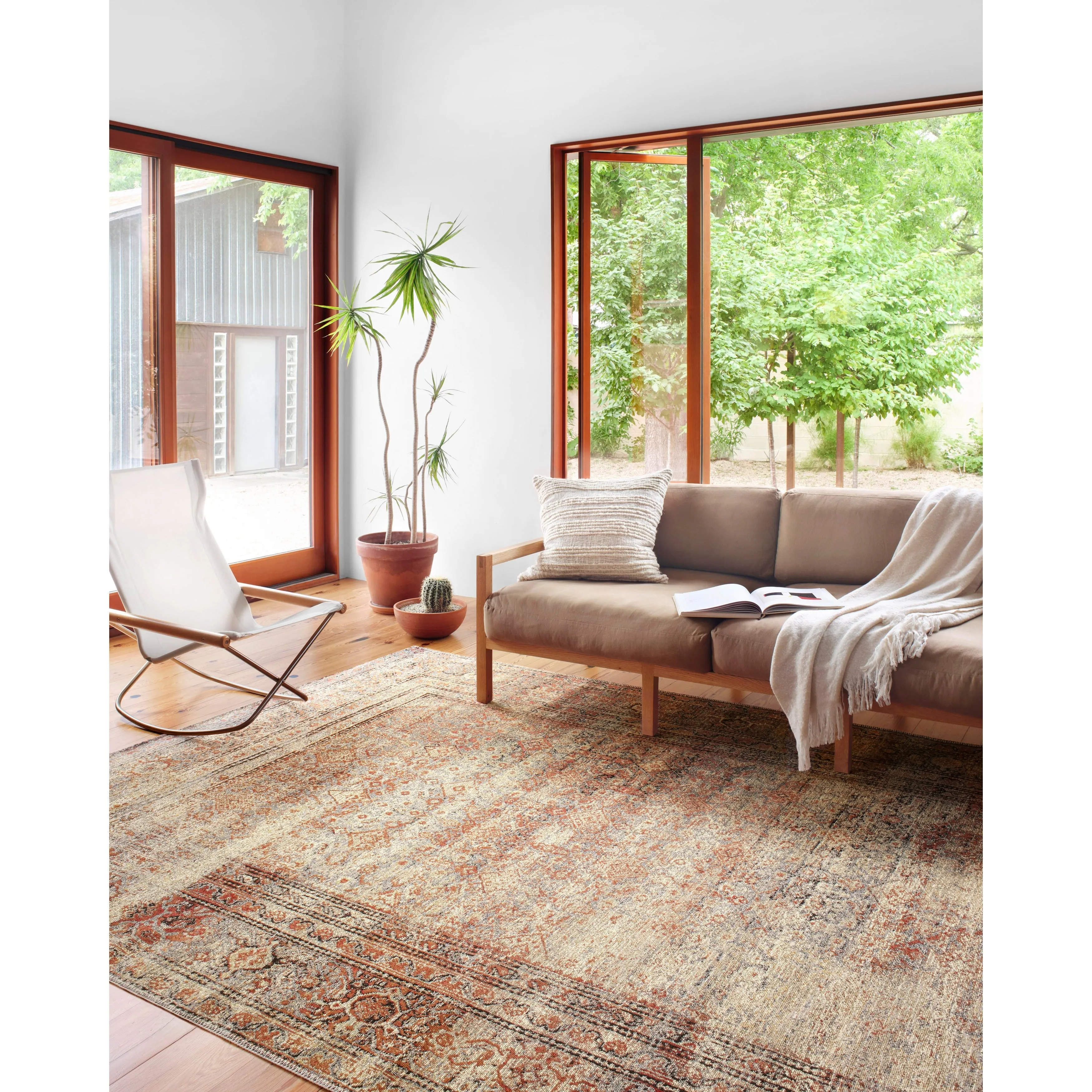 Alexander Home Luciano Distressed Brick Oriental Indoor/ Outdoor Rug