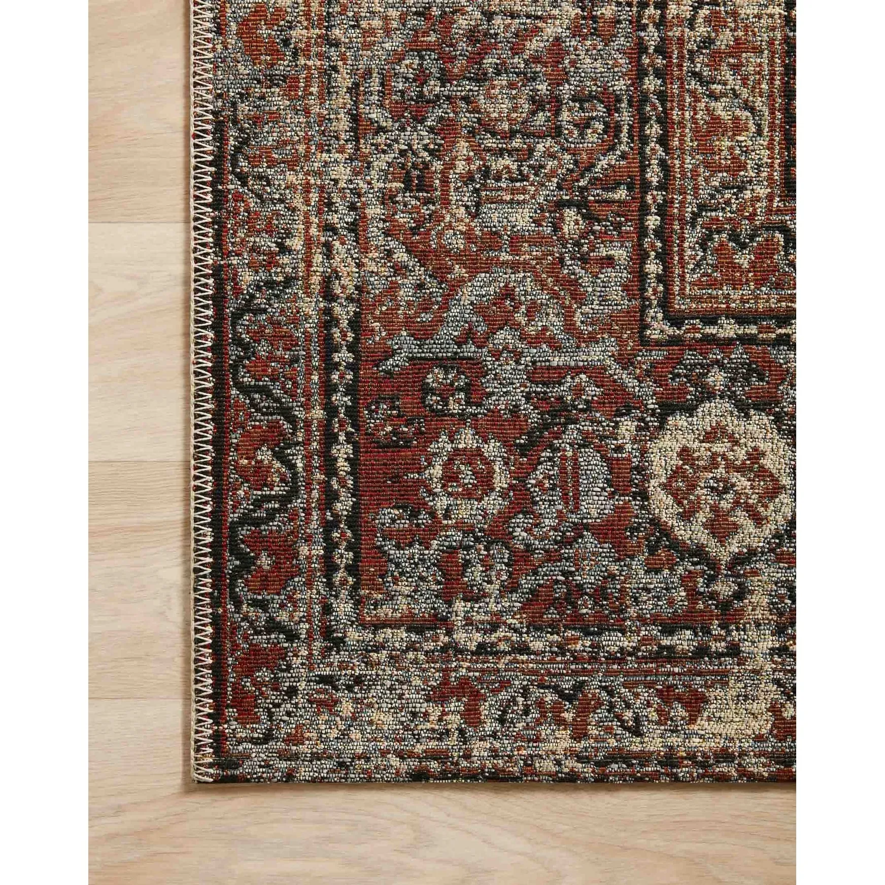 Alexander Home Luciano Distressed Brick Oriental Indoor/ Outdoor Rug