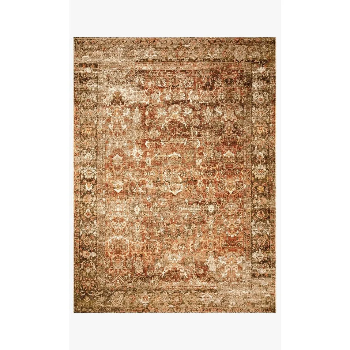 Alexander Home Luciano Rust/ Tobacco Oriental Indoor/ Outdoor Distressed Rug