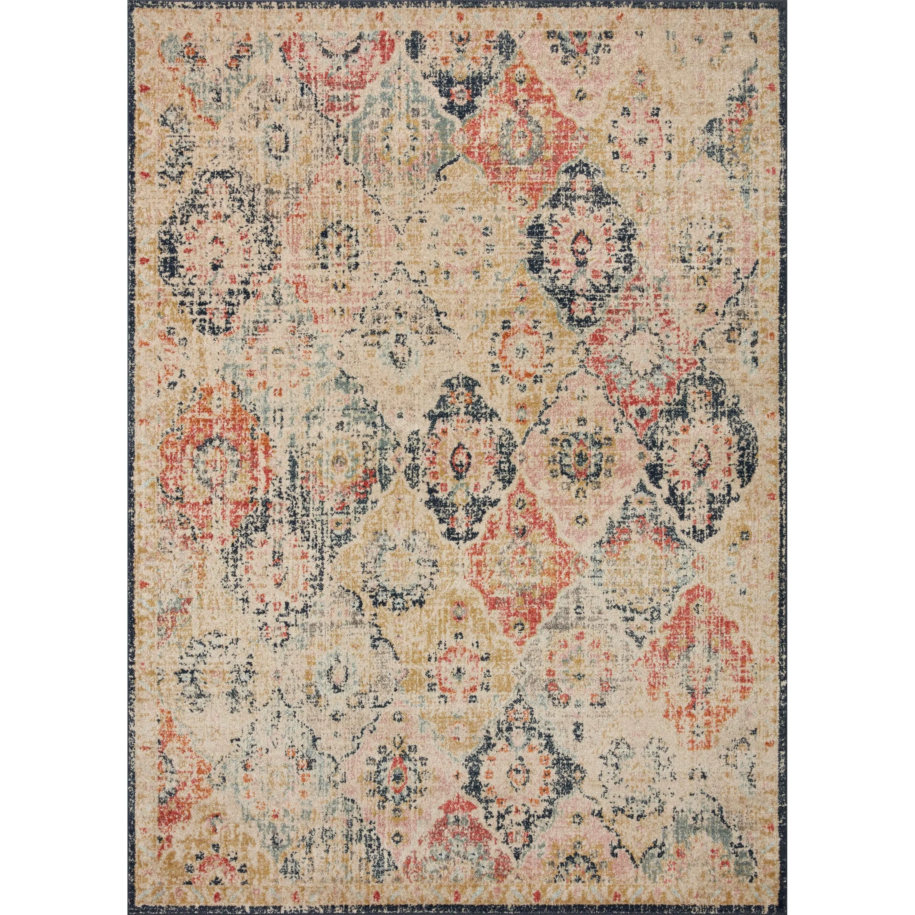 Alexander Home Luxe Antiqued-Motif Distressed Area Rug