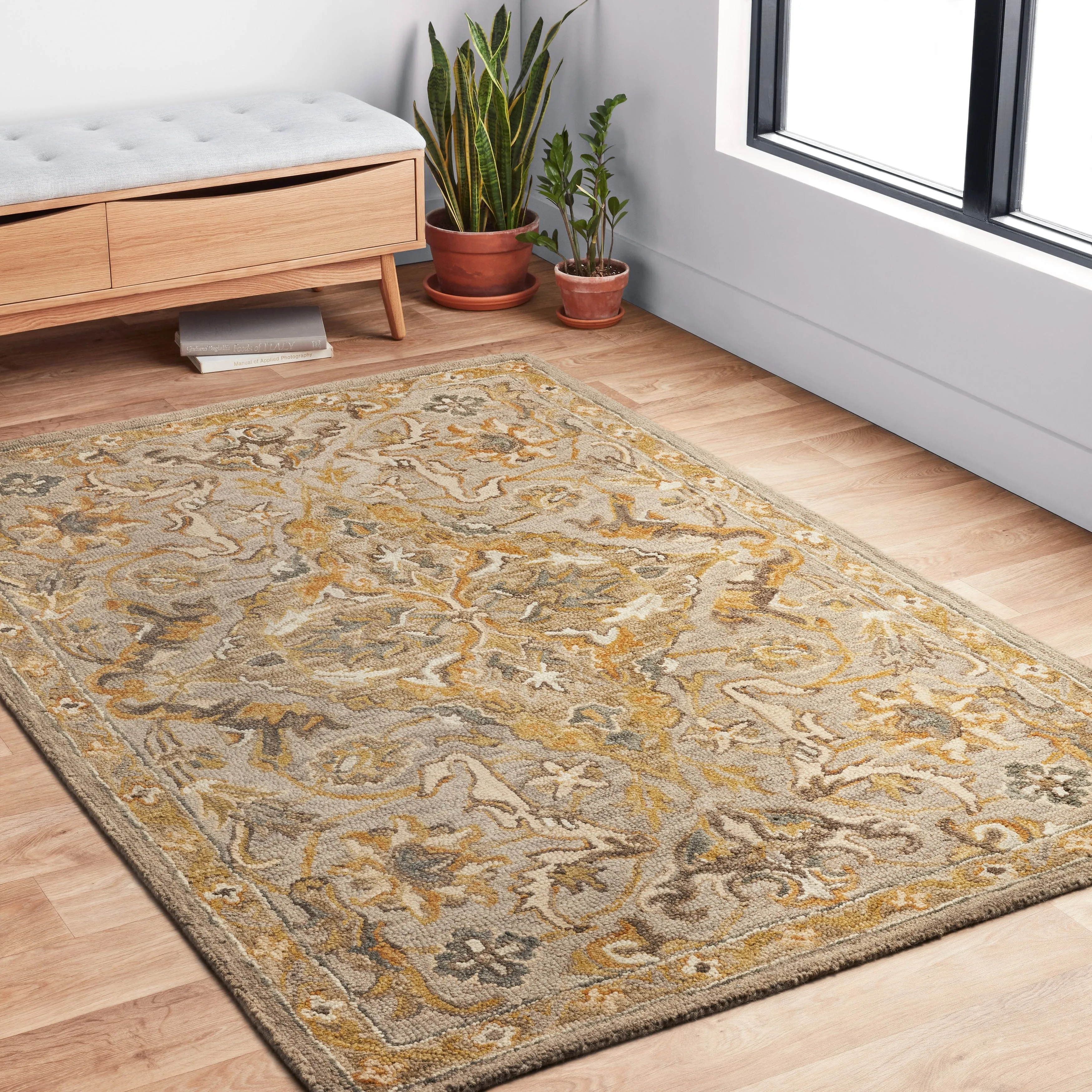 Alexander Home Madaline Medallion Star Hand-Hooked 100% Wool Rug