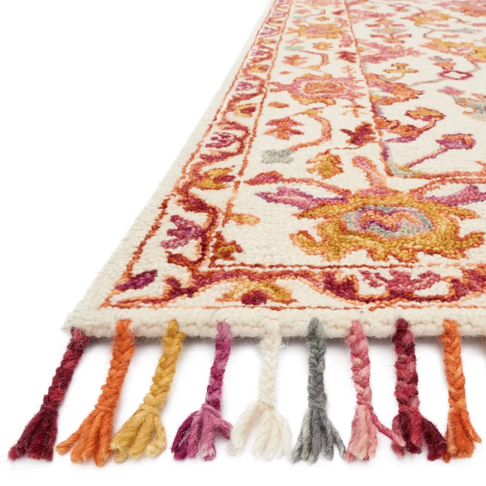 Alexander Home Sahara Botanical Berry Hand-Hooked Wool Area Rug