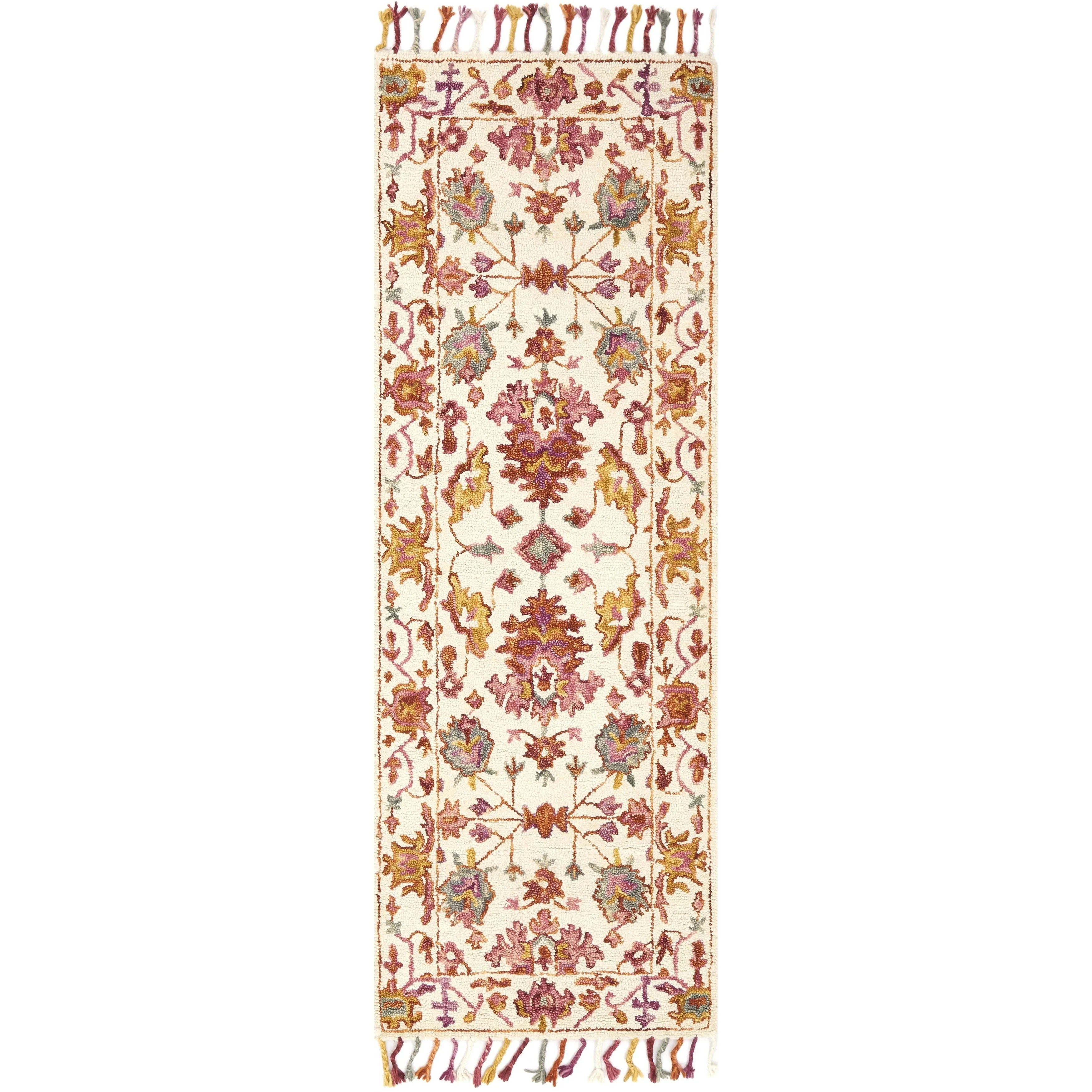 Alexander Home Sahara Botanical Berry Hand-Hooked Wool Area Rug