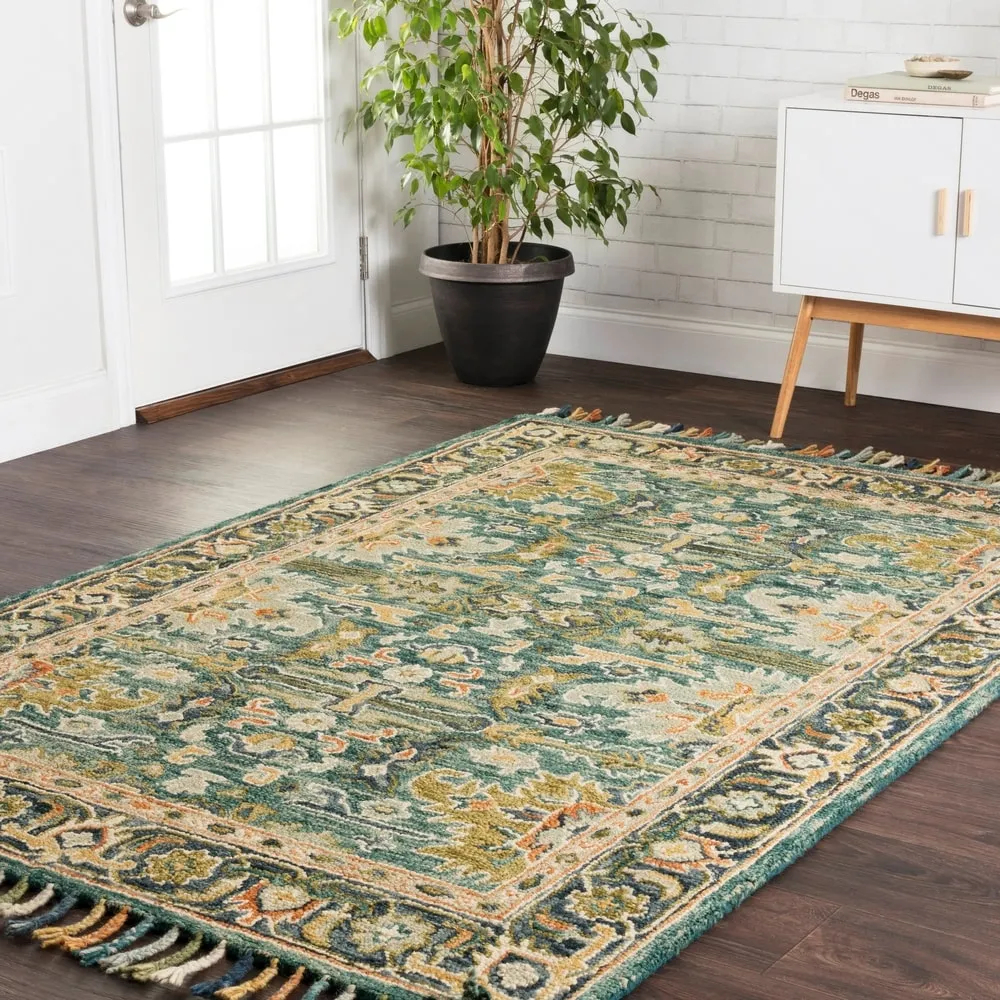 Alexander Home Sahara Ocean Boho Hand-Hooked Area Rug