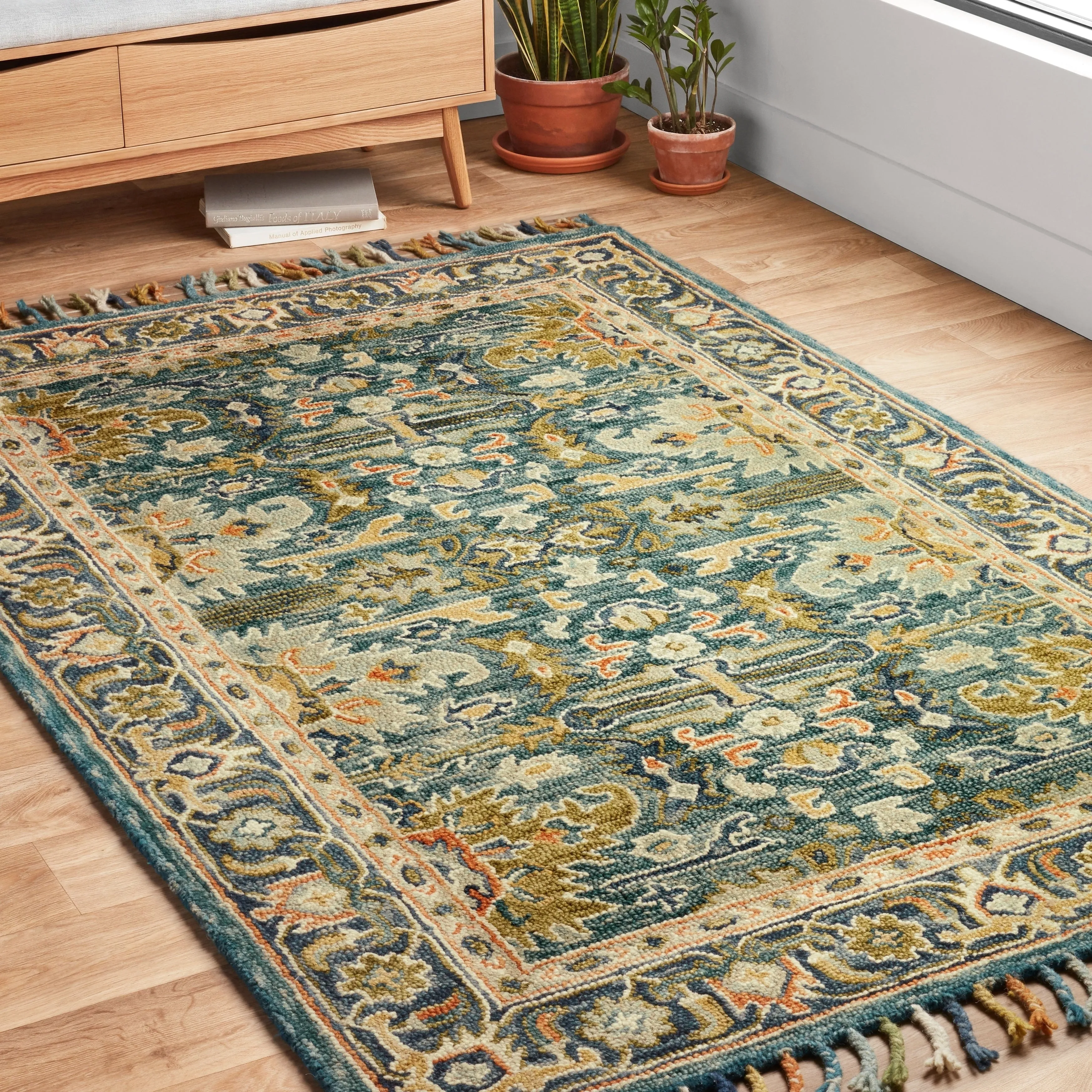 Alexander Home Sahara Ocean Boho Hand-Hooked Area Rug