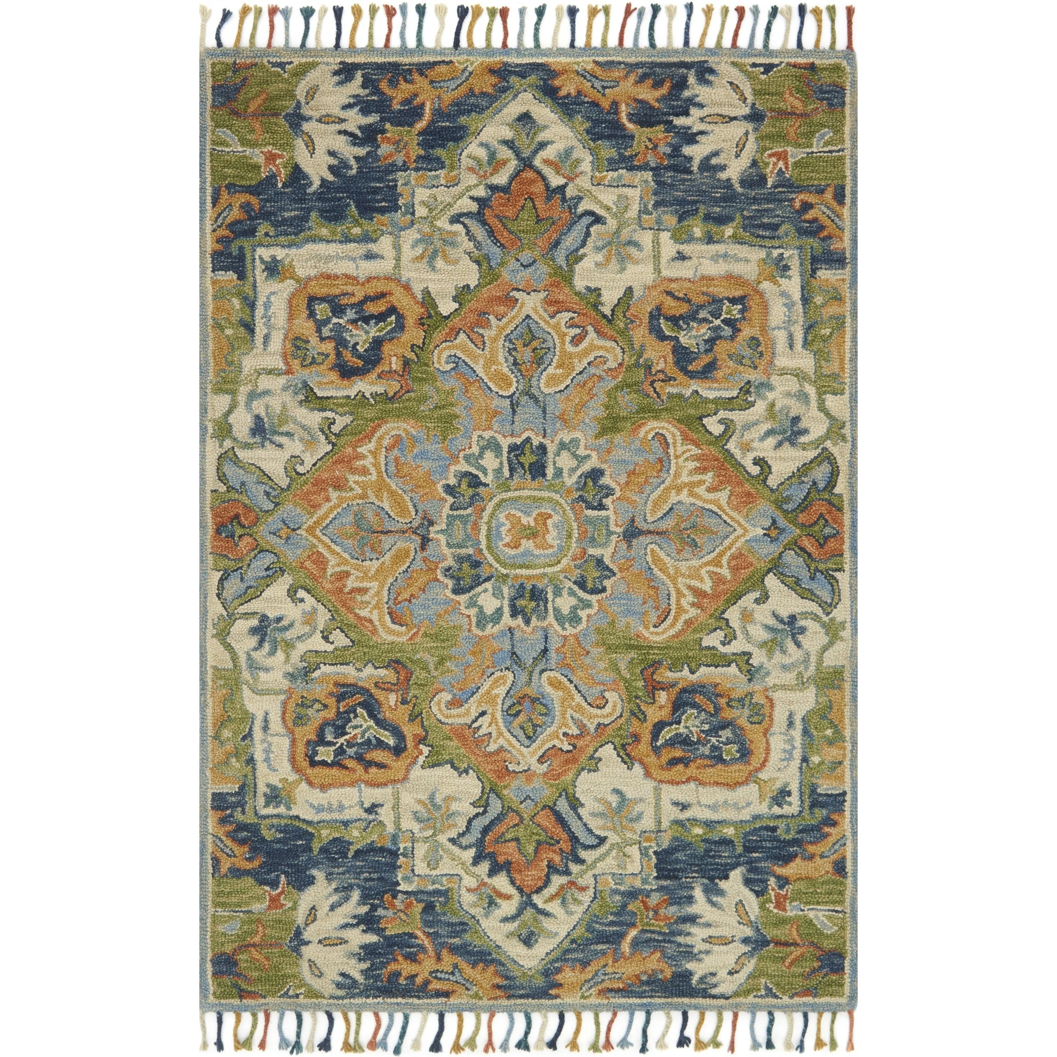 Alexander Home Sahara Tropical Medallion Boho Hand-hooked Wool Rug