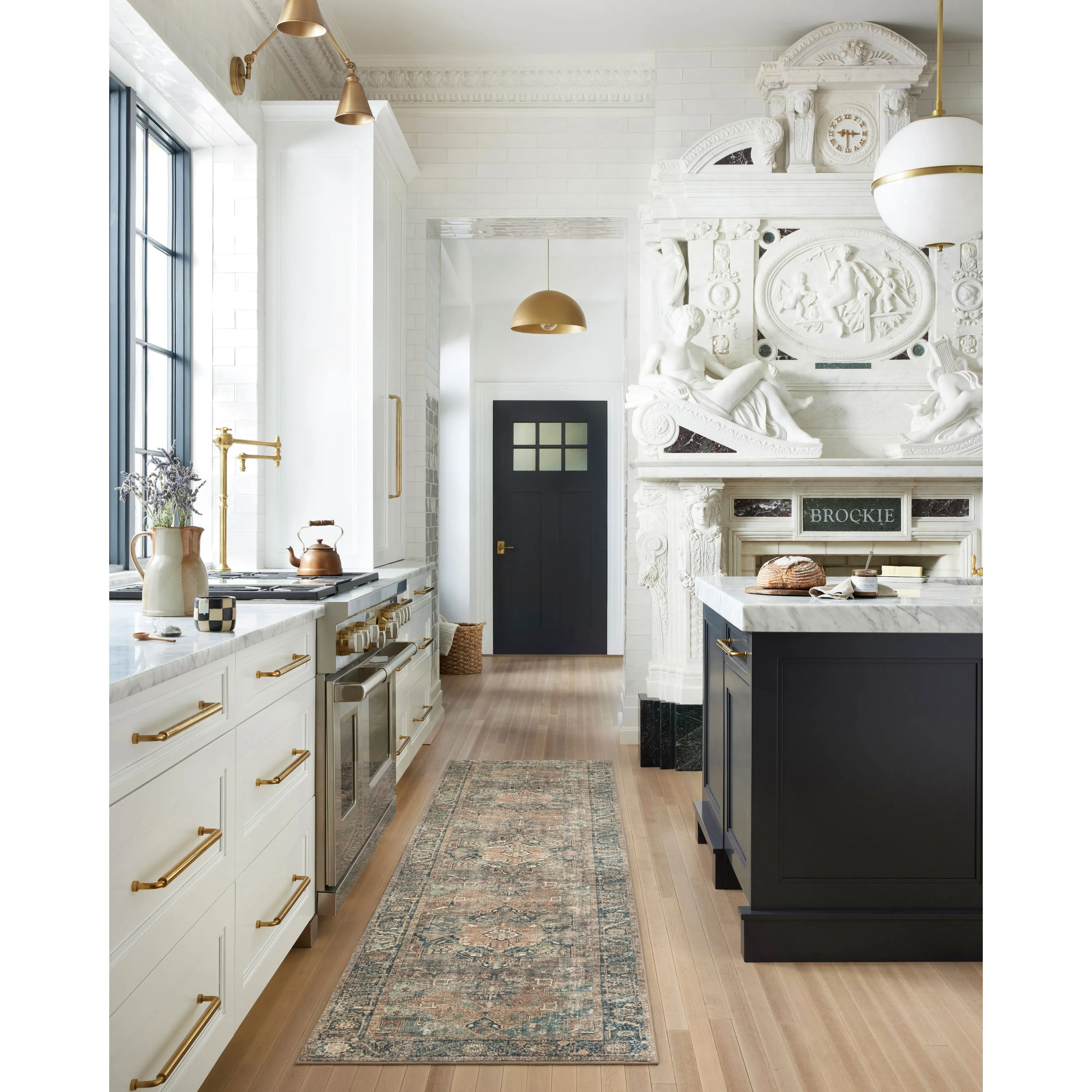 Alexander Home Sara Boho Terracotta Medallion Ultra Plush Area Rug