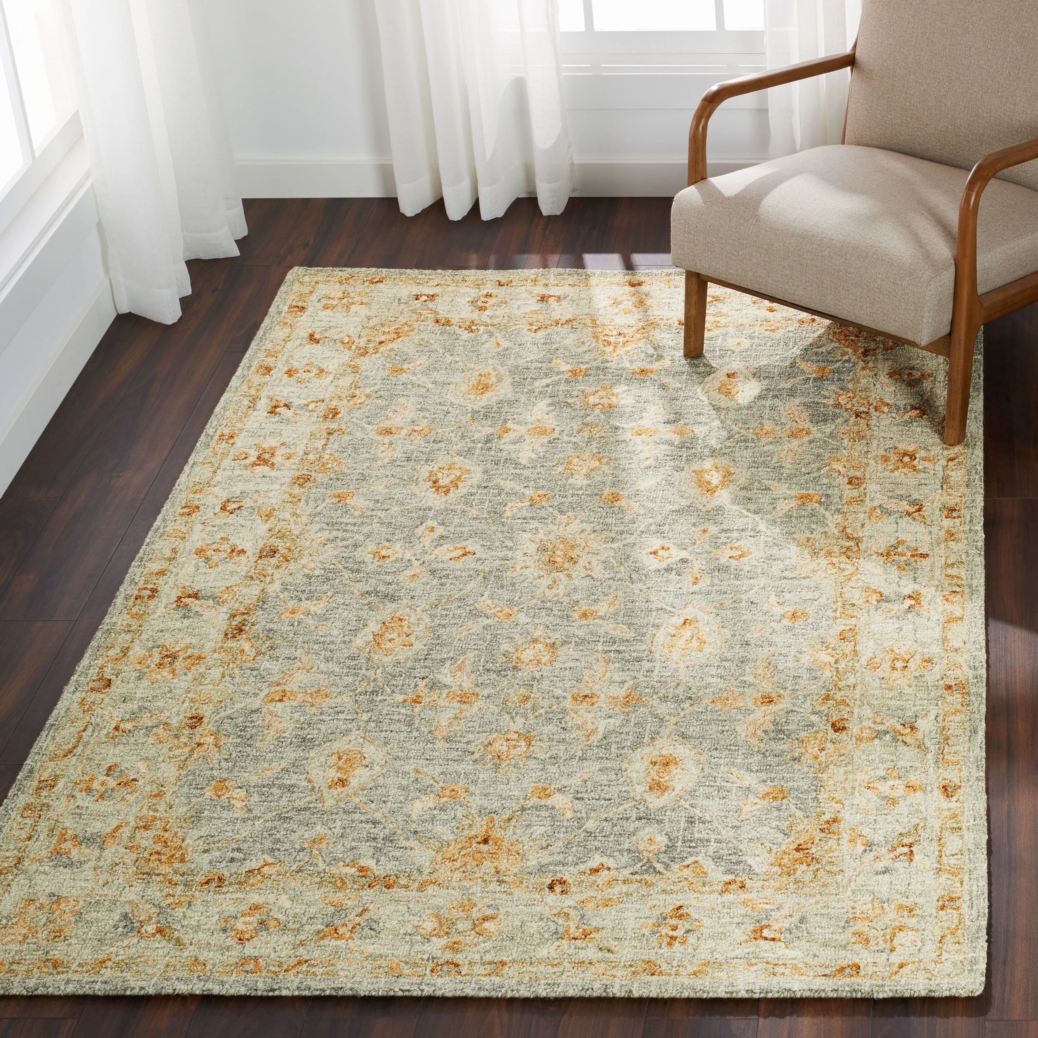 Alexander Home Shabby-Chic Mosaic Spa Hand-hooked 100% Wool Rug