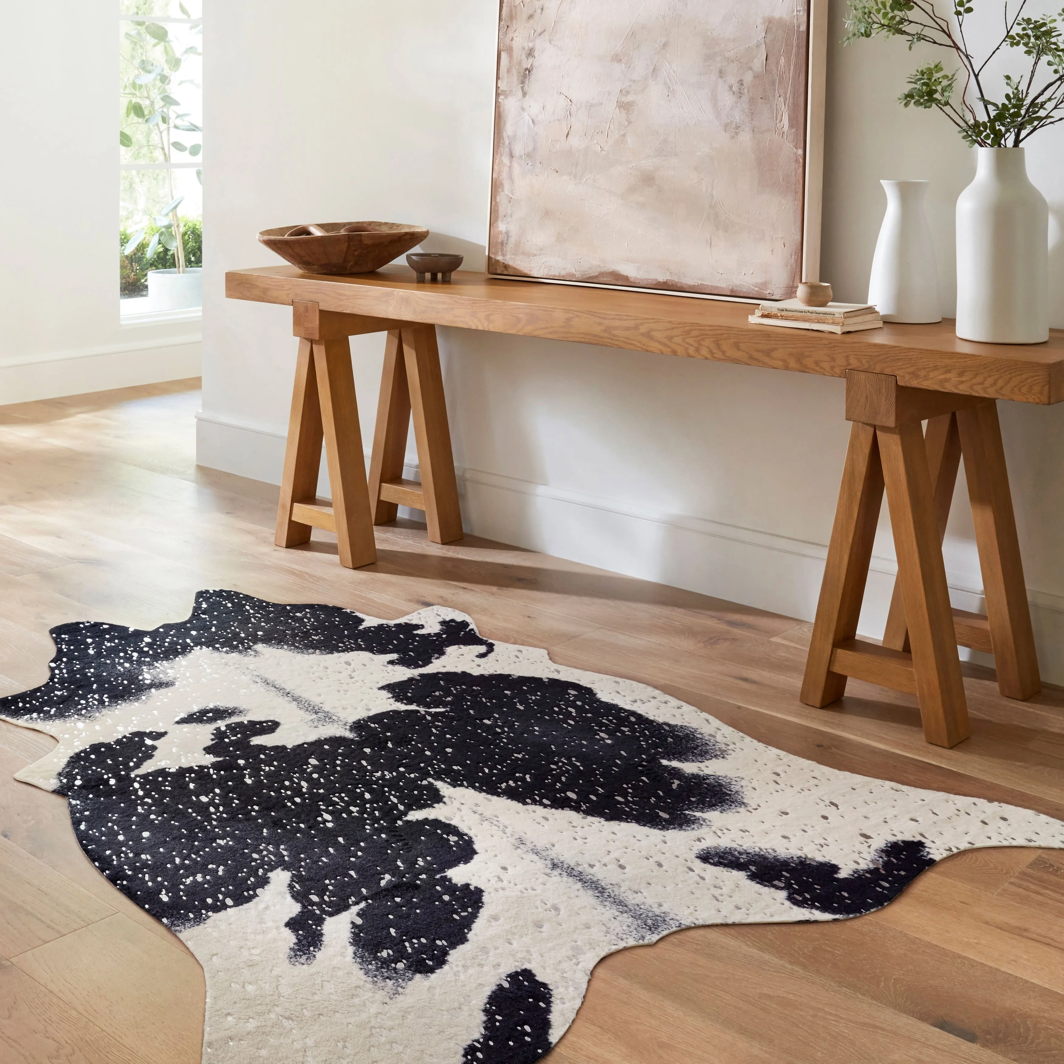 Alexander Home Sierra Faux Cowhide Rug - 5' x 6'6