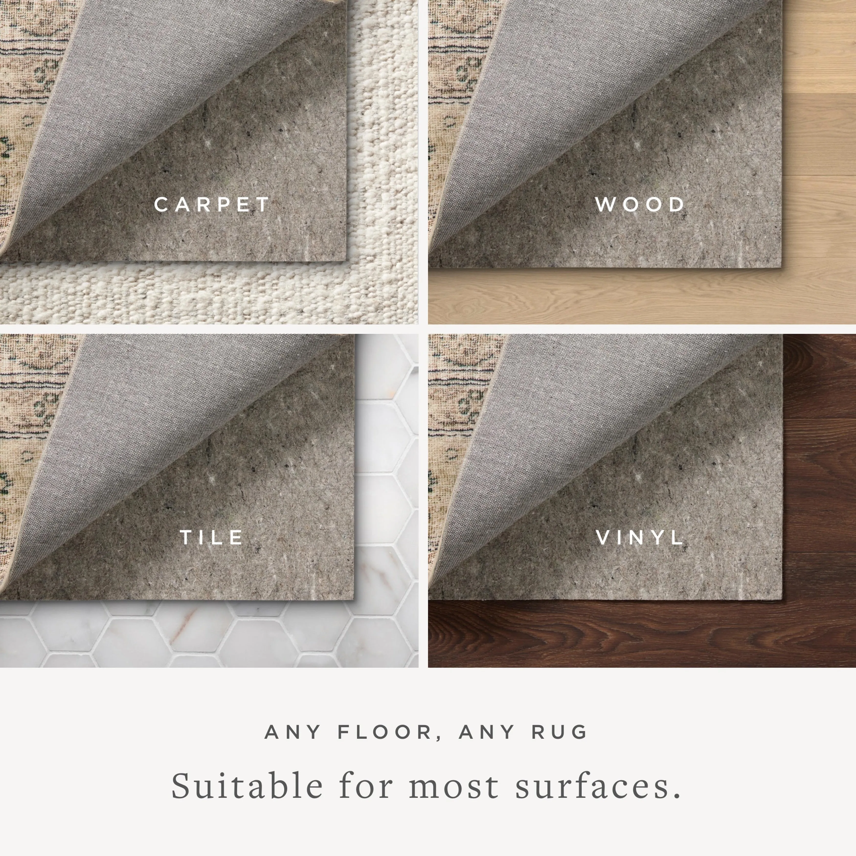Alexander Home Thick Extra Cushioned Rug Pad - Grey