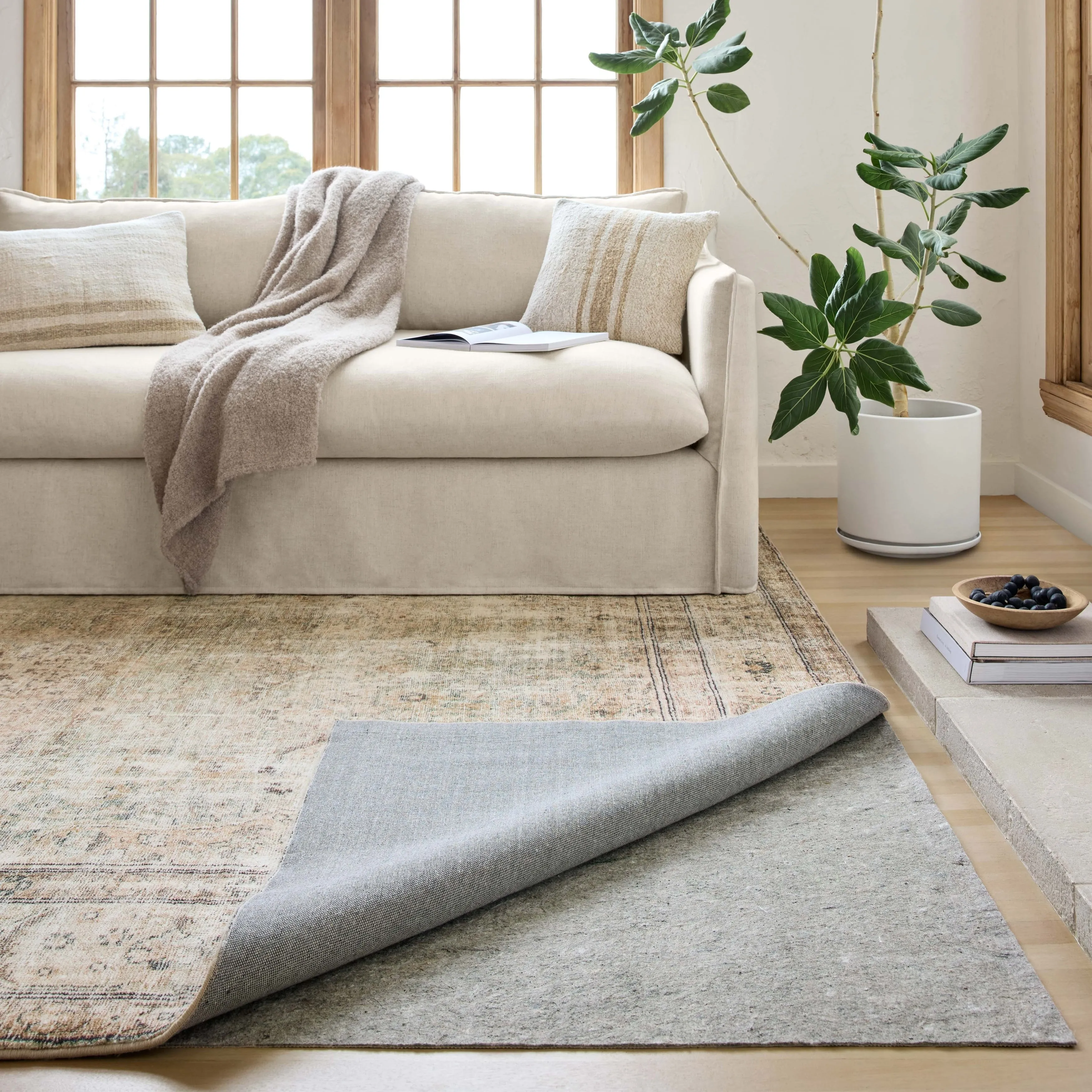 Alexander Home Thick Extra Cushioned Rug Pad - Grey