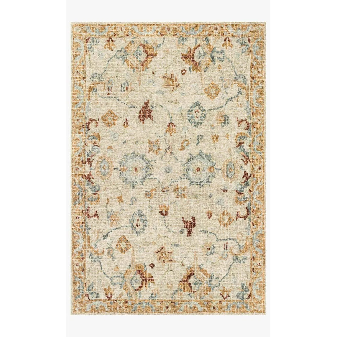 Alexander Home Transitional Floral Mosaic Hand-Hooked 100% Wool Rug