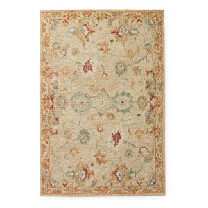 Alexander Home Transitional Floral Mosaic Hand-Hooked 100% Wool Rug
