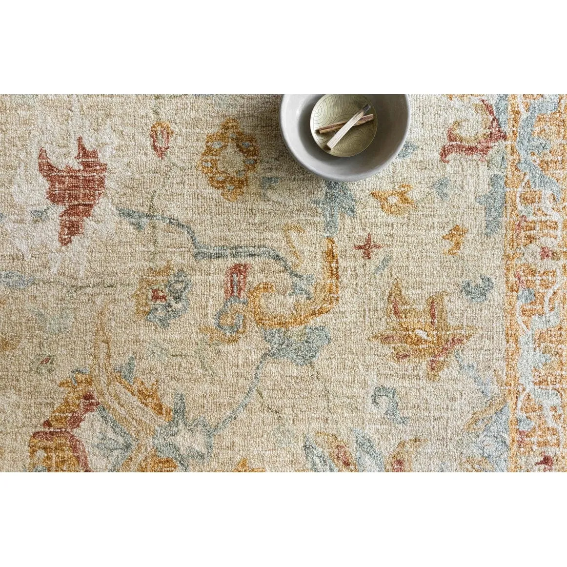Alexander Home Transitional Floral Mosaic Hand-Hooked 100% Wool Rug