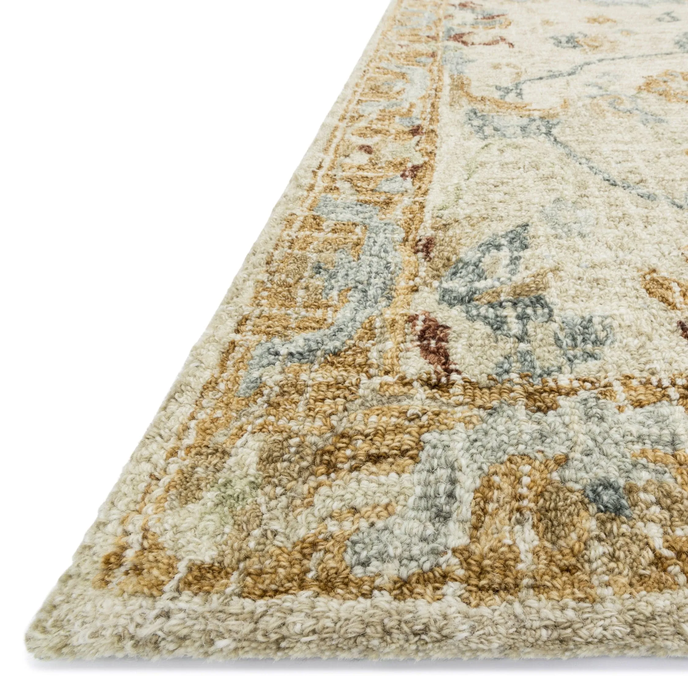 Alexander Home Transitional Floral Mosaic Hand-Hooked 100% Wool Rug