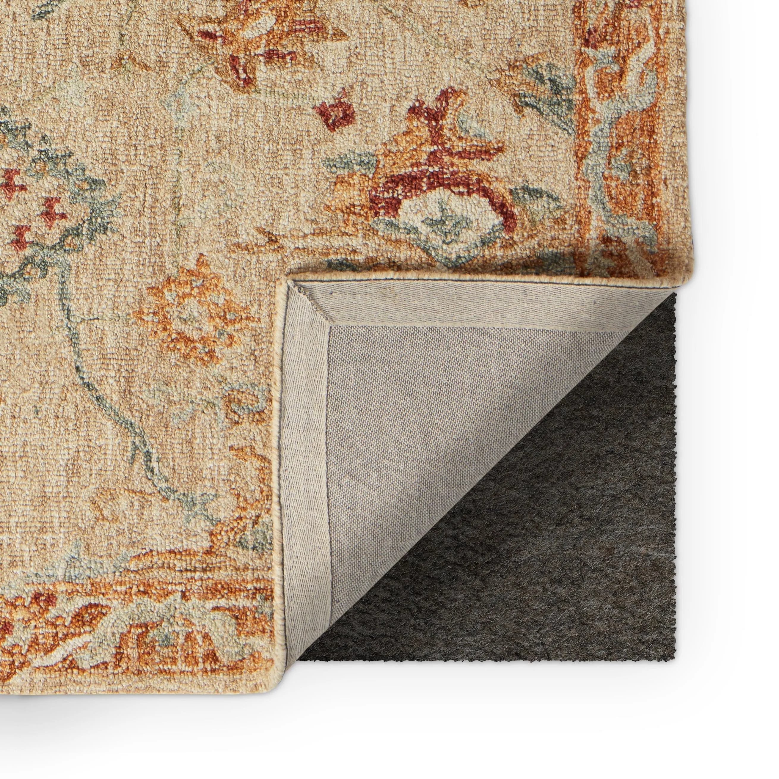 Alexander Home Transitional Floral Mosaic Hand-Hooked 100% Wool Rug