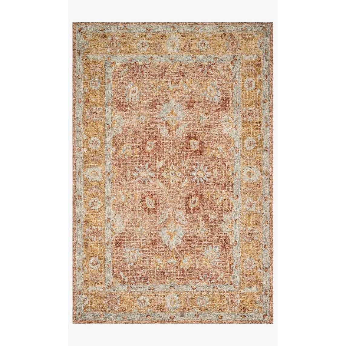Alexander Home Transitional Terracotta Mosaic Hand-Hooked 100% Wool Rug