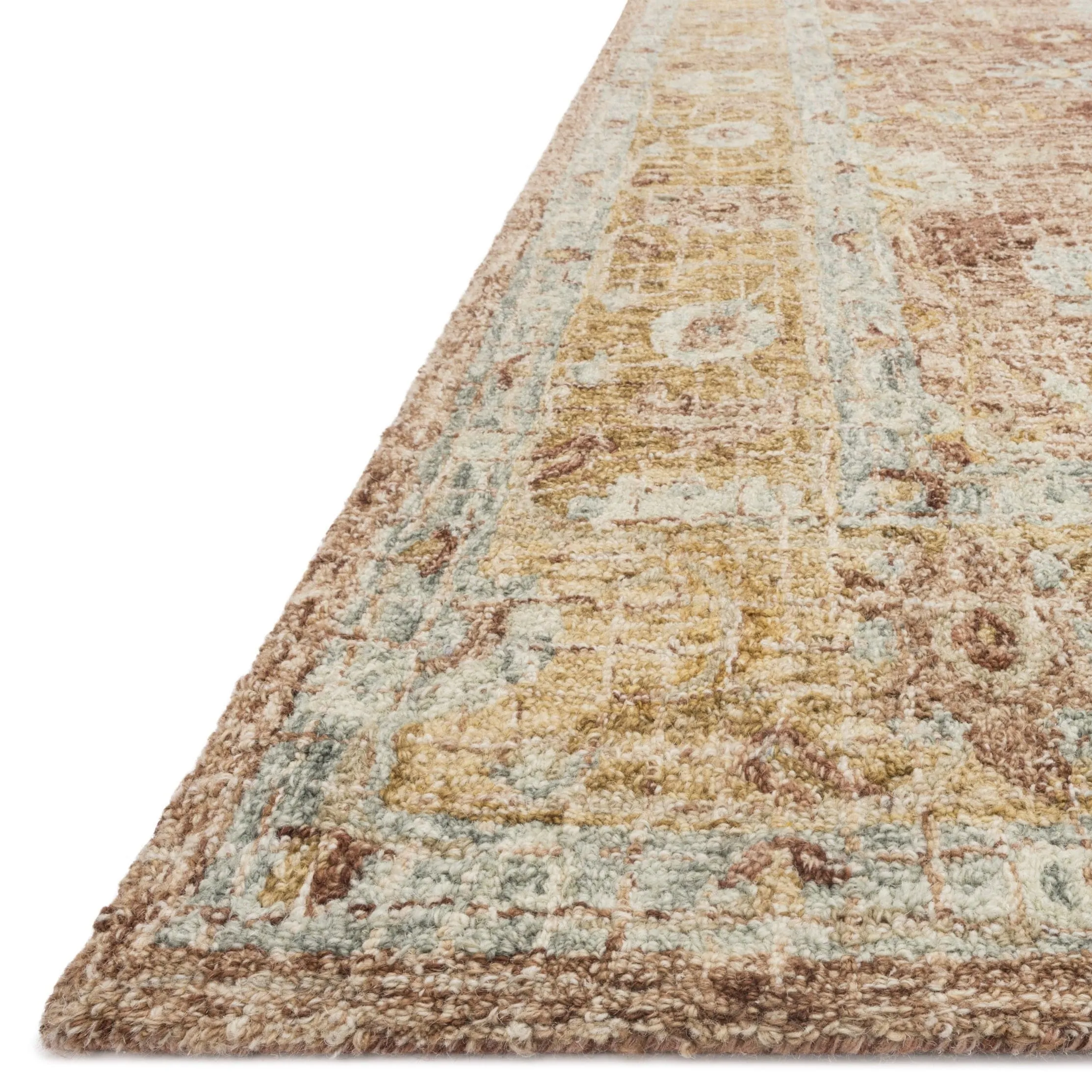 Alexander Home Transitional Terracotta Mosaic Hand-Hooked 100% Wool Rug