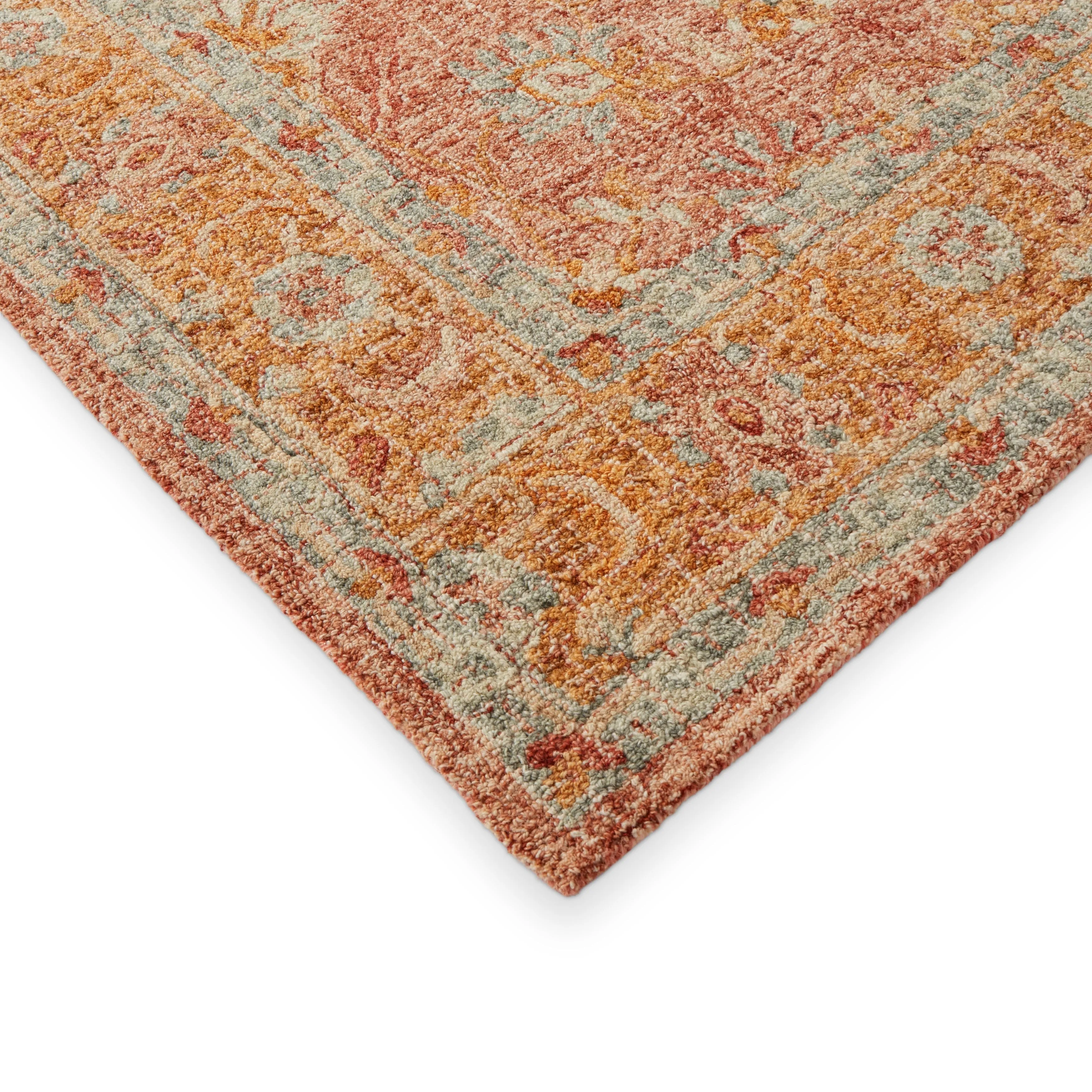 Alexander Home Transitional Terracotta Mosaic Hand-Hooked 100% Wool Rug