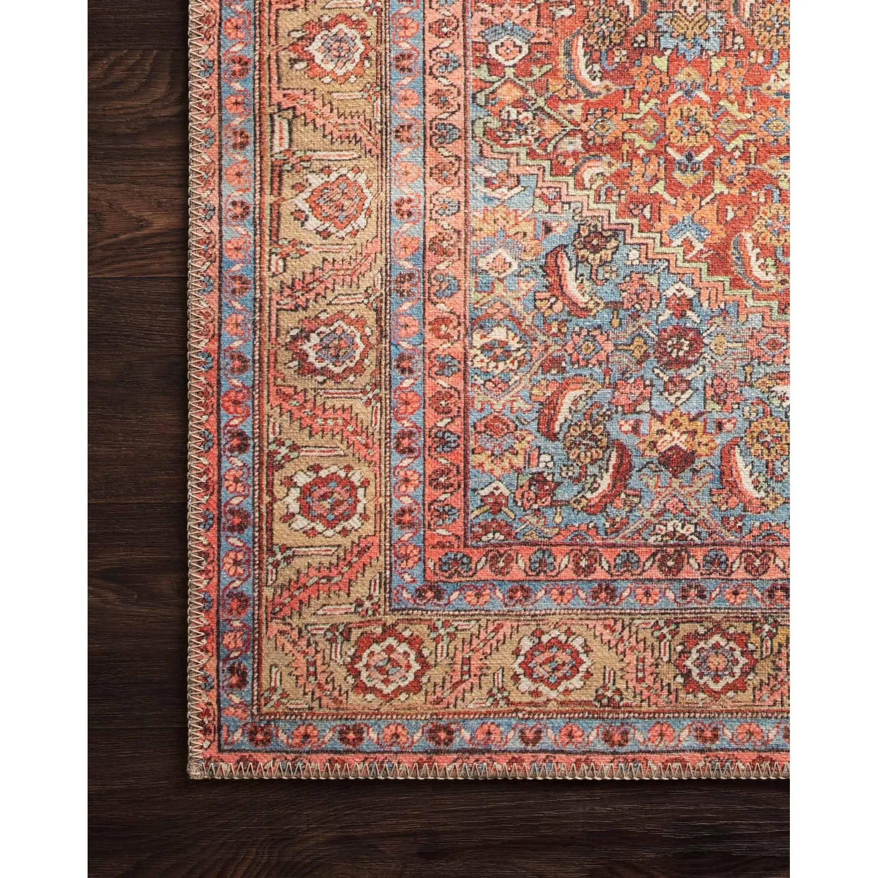 Alexander Home Tremezzina Printed Diamond Boho Distressed Rug