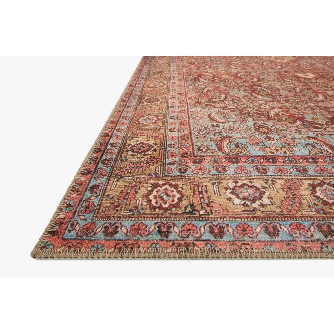 Alexander Home Tremezzina Printed Diamond Boho Distressed Rug