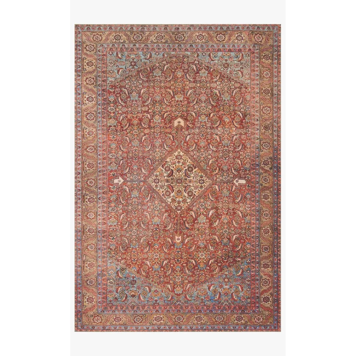 Alexander Home Tremezzina Printed Diamond Boho Distressed Rug