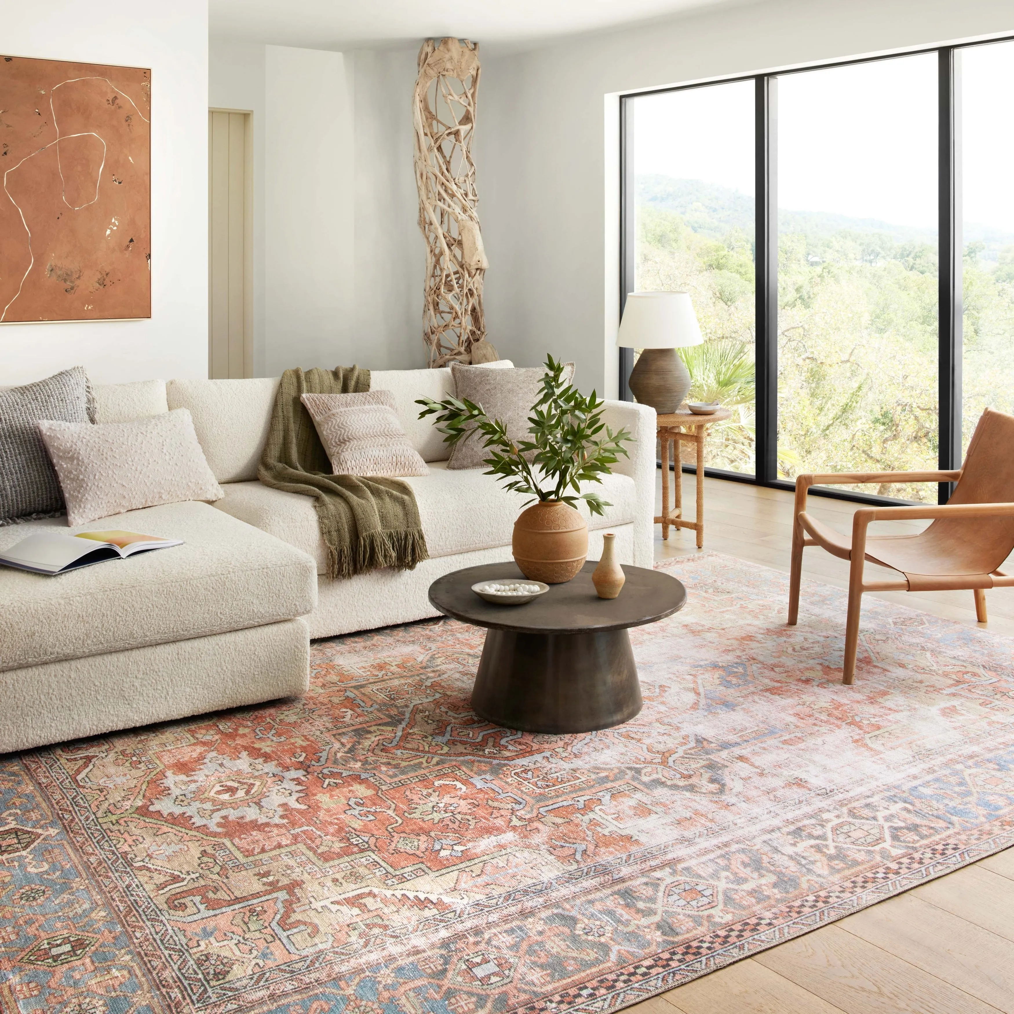 Alexander Home Tremezzina Printed Distressed Geometric Area Rug