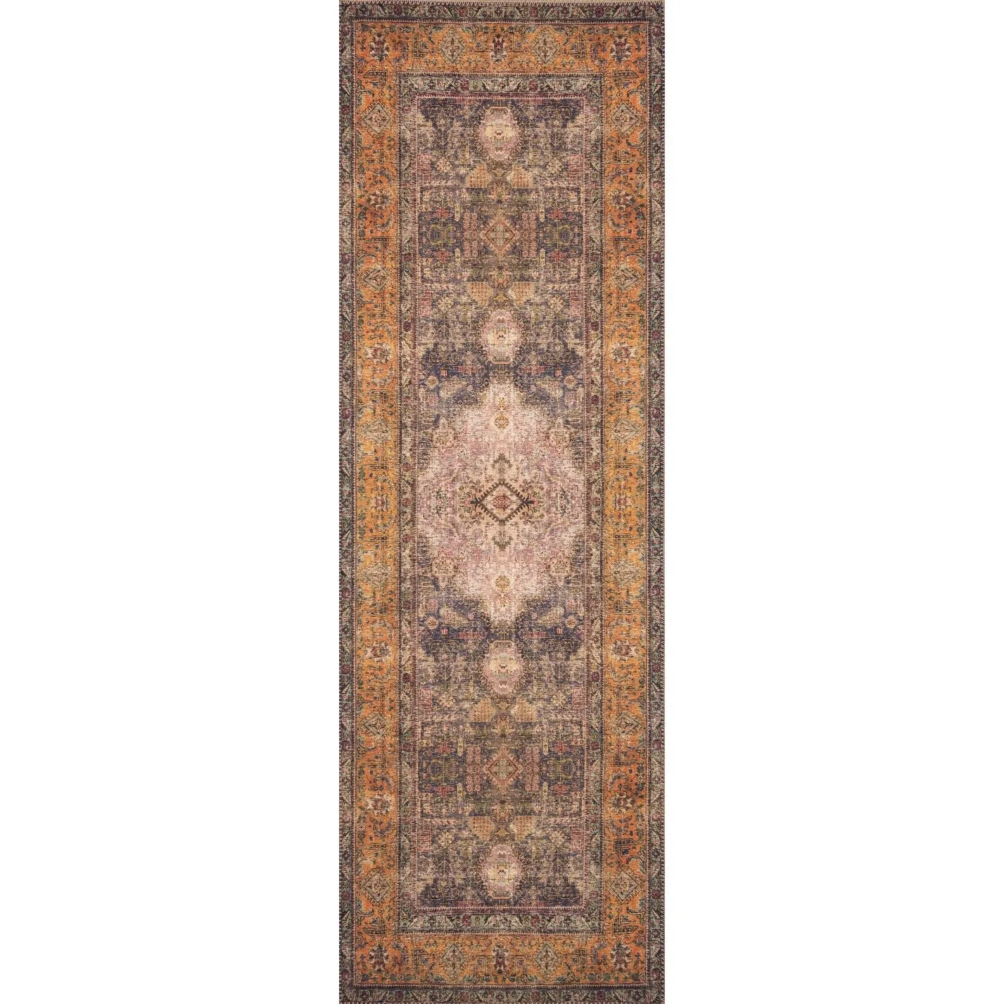 Alexander Home Tremezzina Printed Distressed Medallion Boho Rug