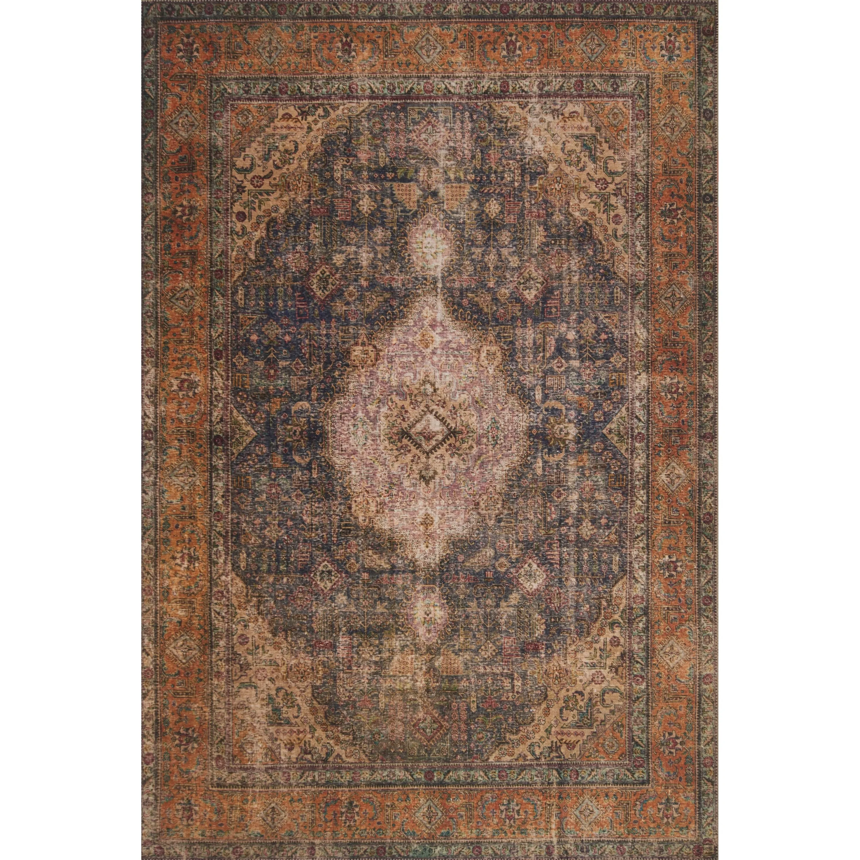 Alexander Home Tremezzina Printed Distressed Medallion Boho Rug