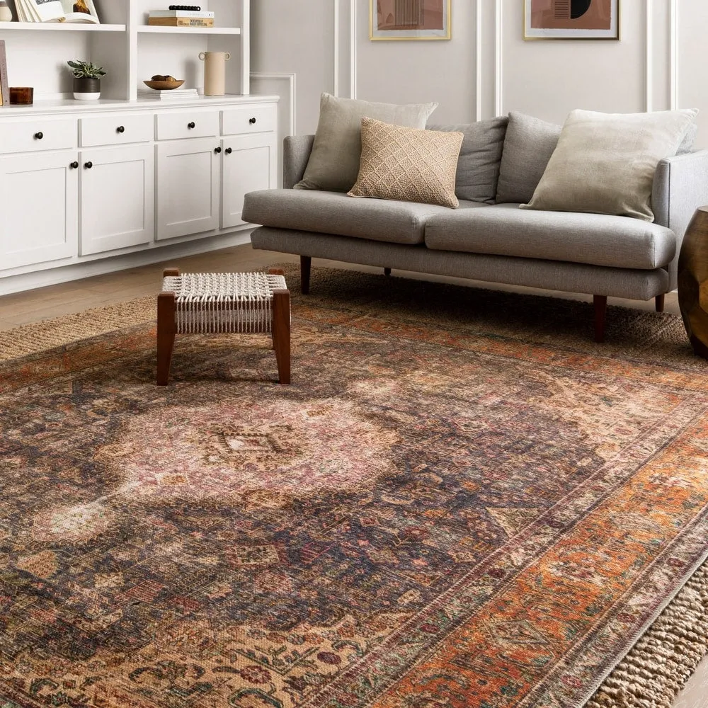 Alexander Home Tremezzina Printed Distressed Medallion Boho Rug