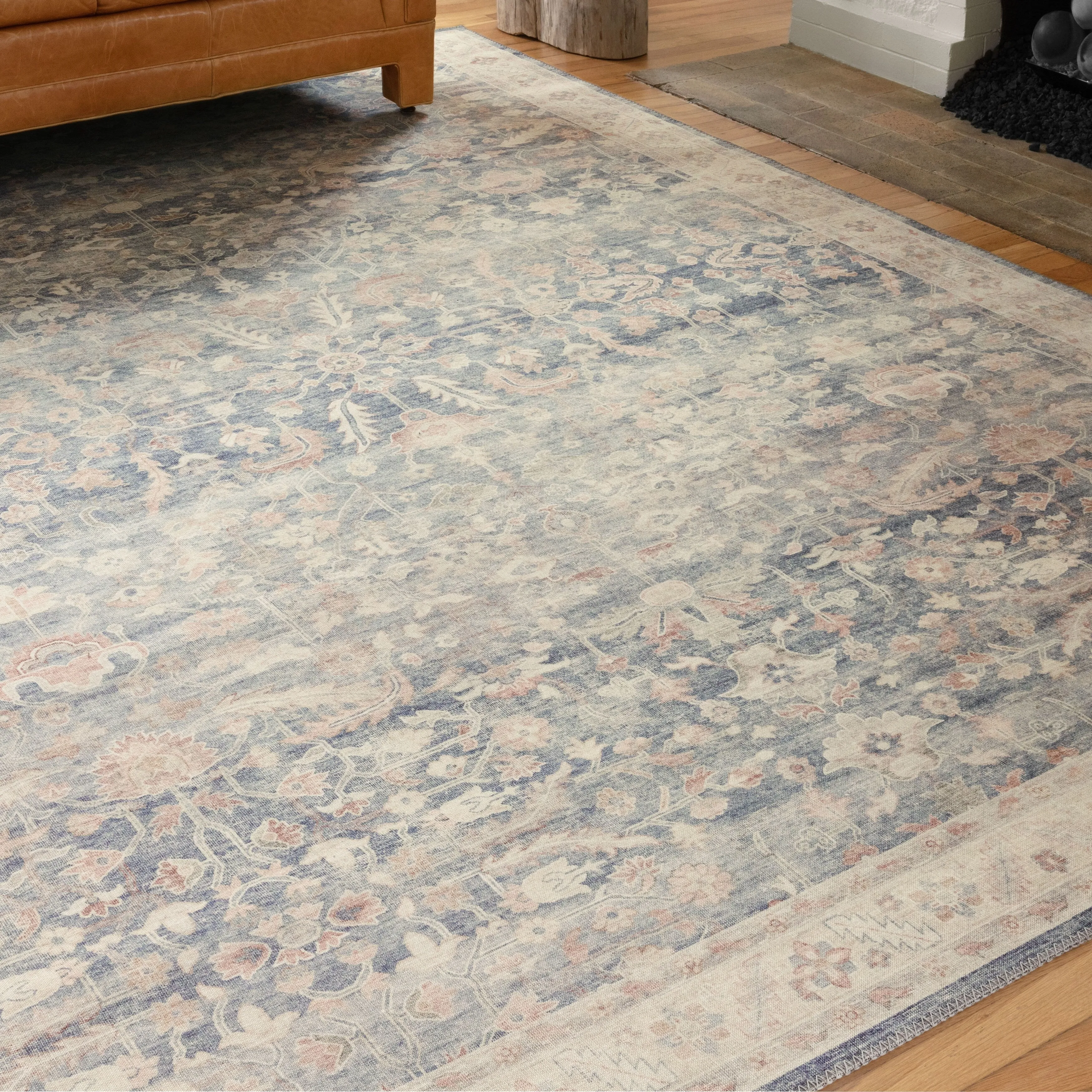 Alexander Home Venetian Printed Botanical Distressed Area Rug