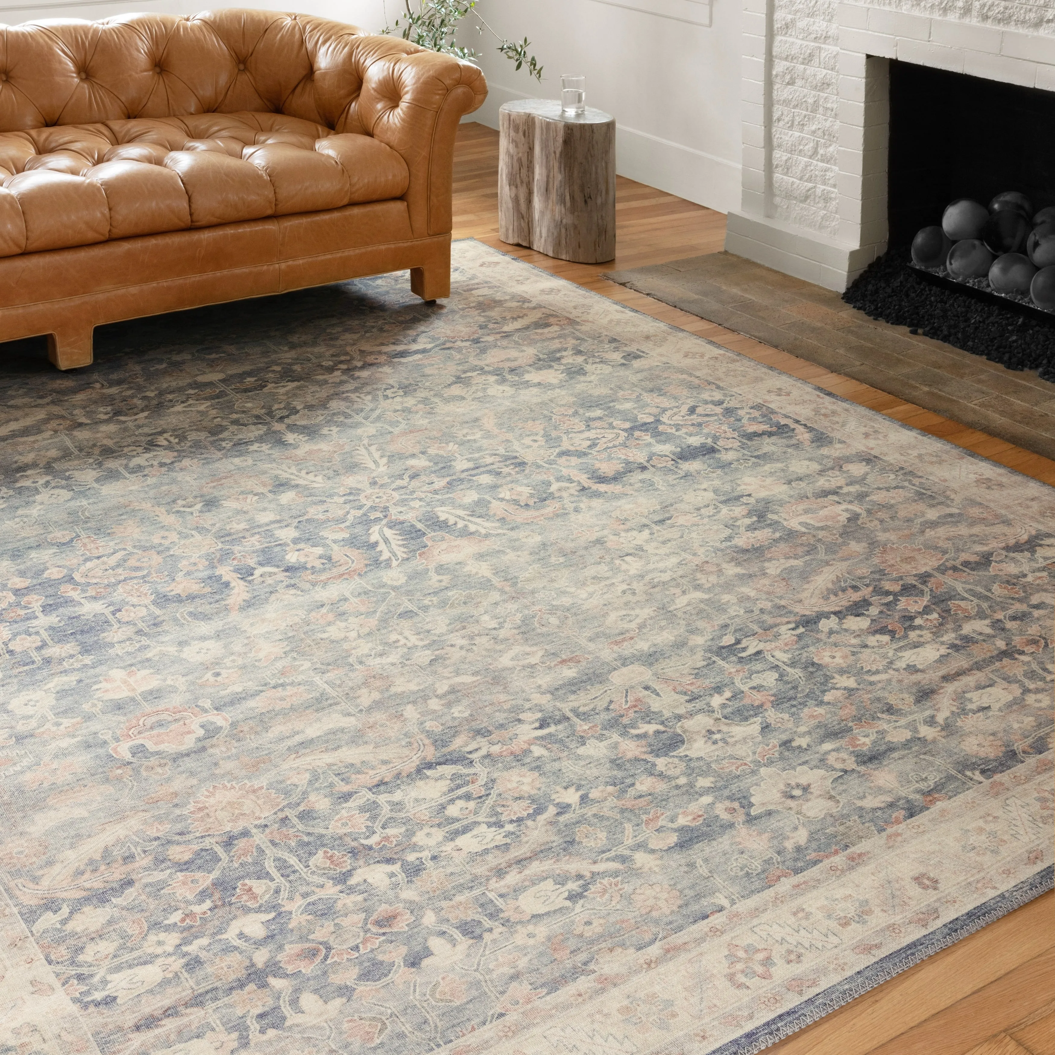 Alexander Home Venetian Printed Botanical Distressed Area Rug