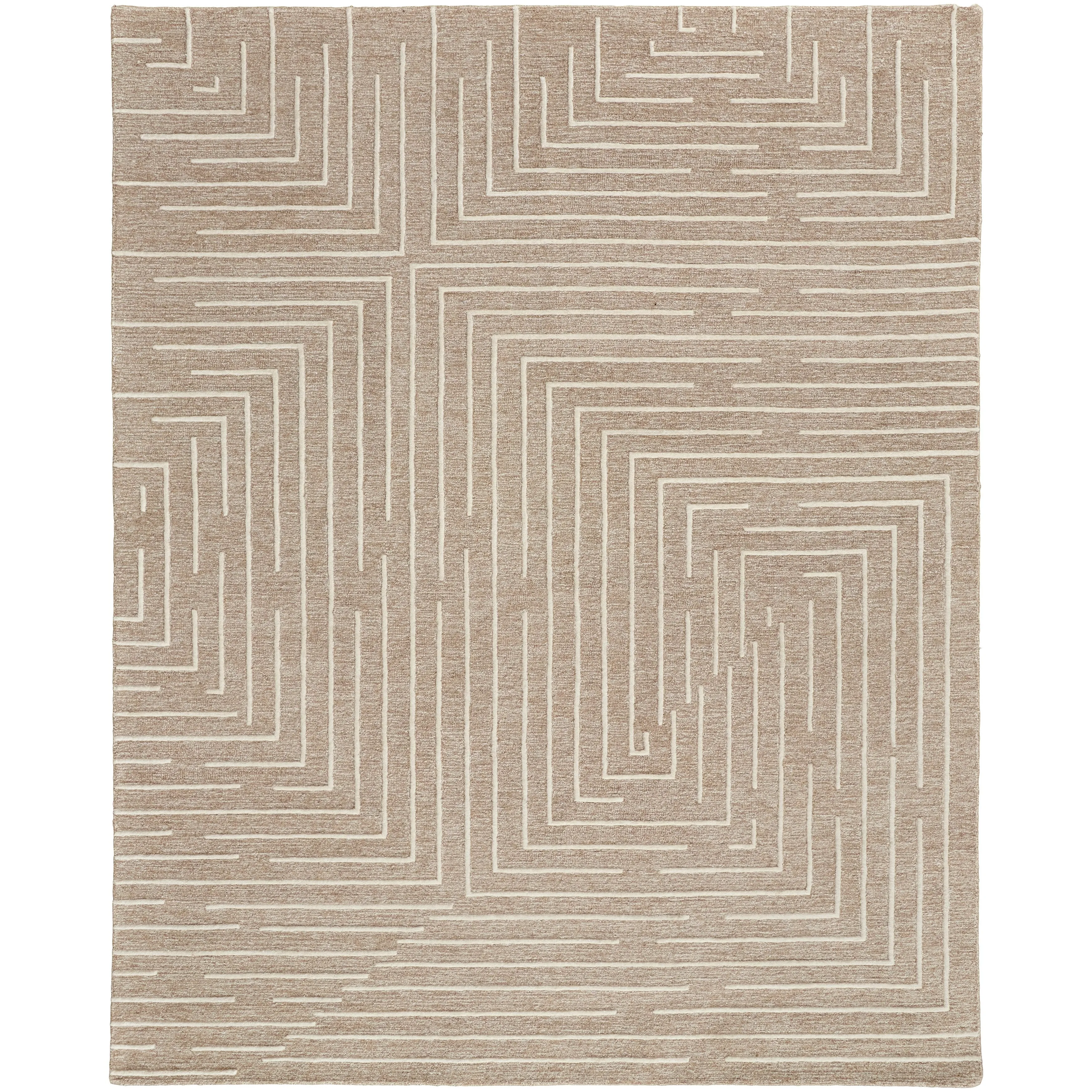 Alister Contemporary Tufted Wool Beige/Ivory Area Rug