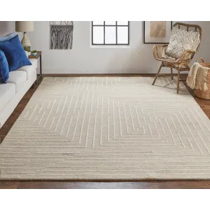Alister Contemporary Tufted Wool Beige/Ivory Area Rug