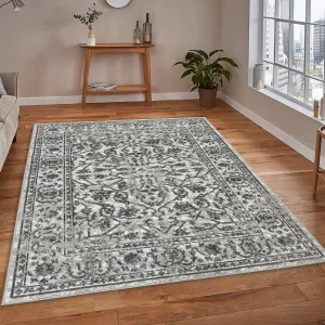 Alpine Fany Classic Bordered Power-Loomed Area Rug