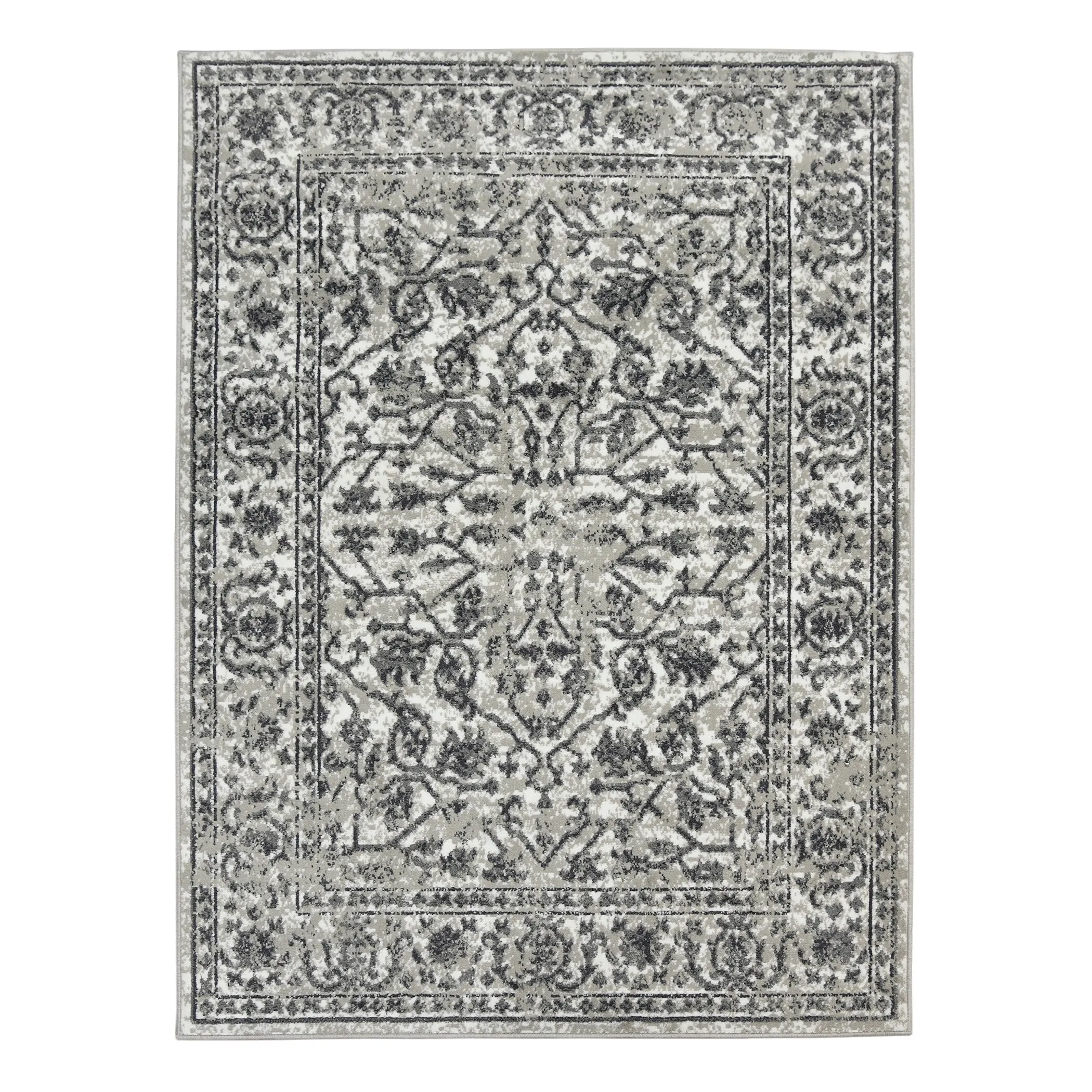 Alpine Fany Classic Bordered Power-Loomed Area Rug
