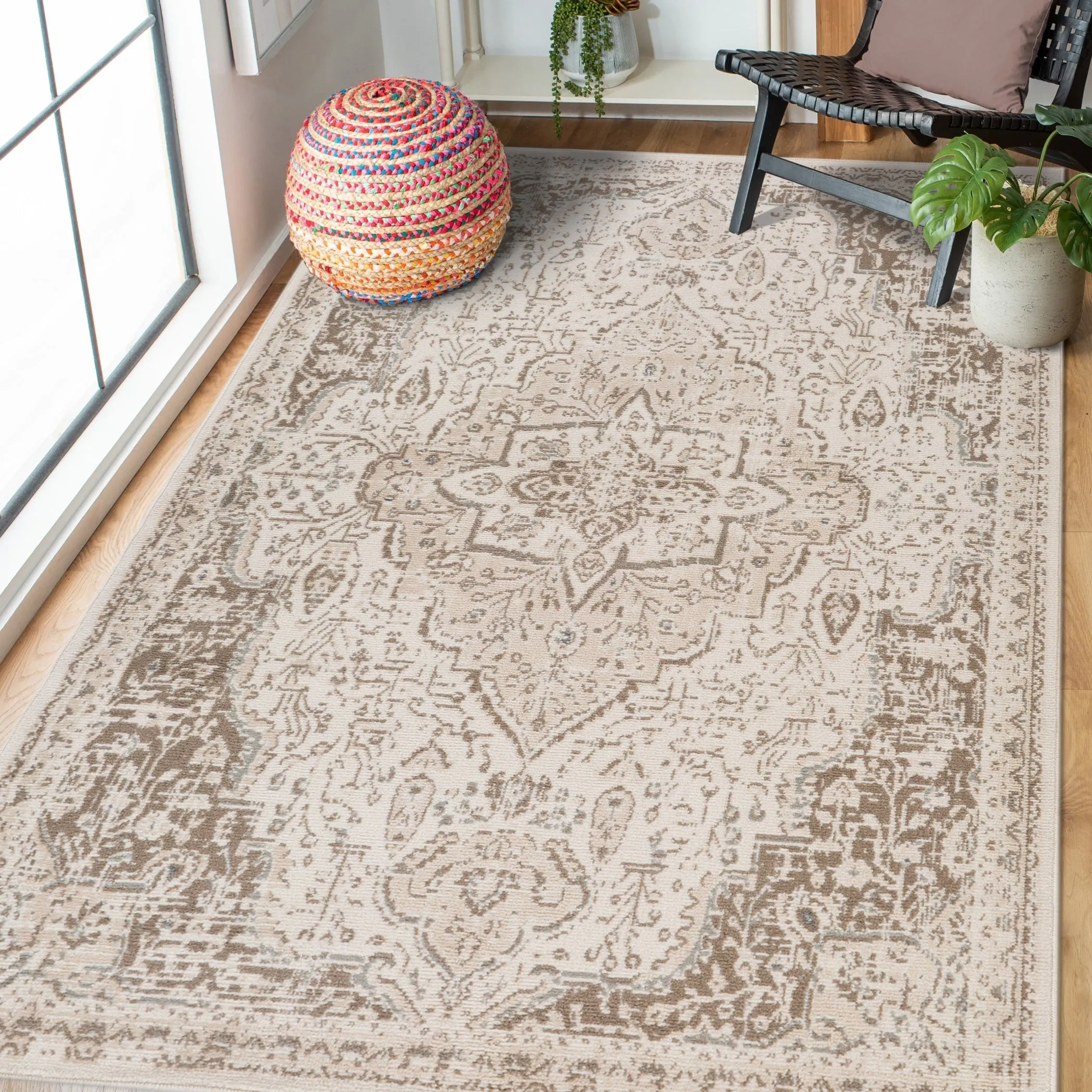 Alpine Imara Persian Medallion Power-Loomed Area Rug