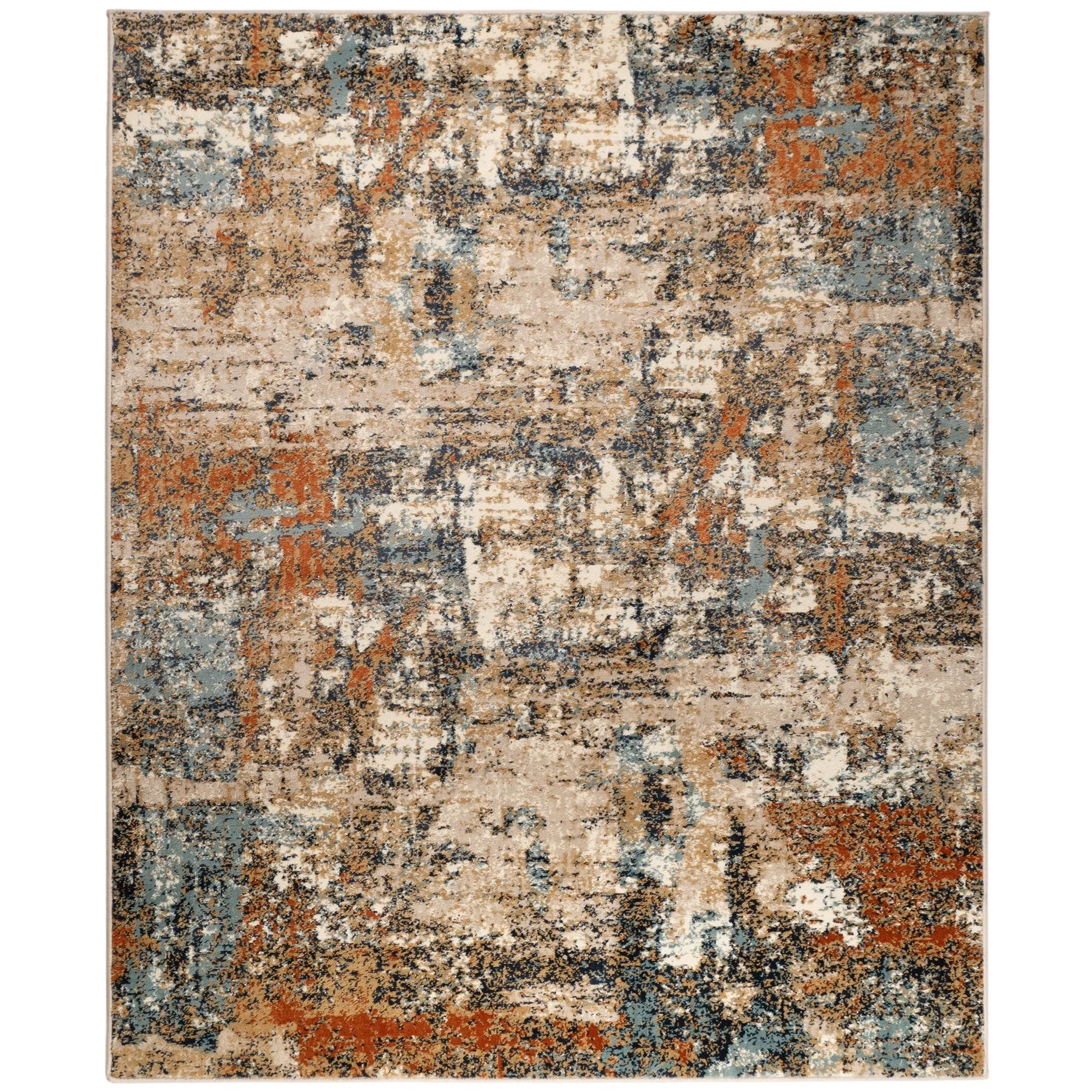 Alurea Clovis Orange Abstract Area Rug